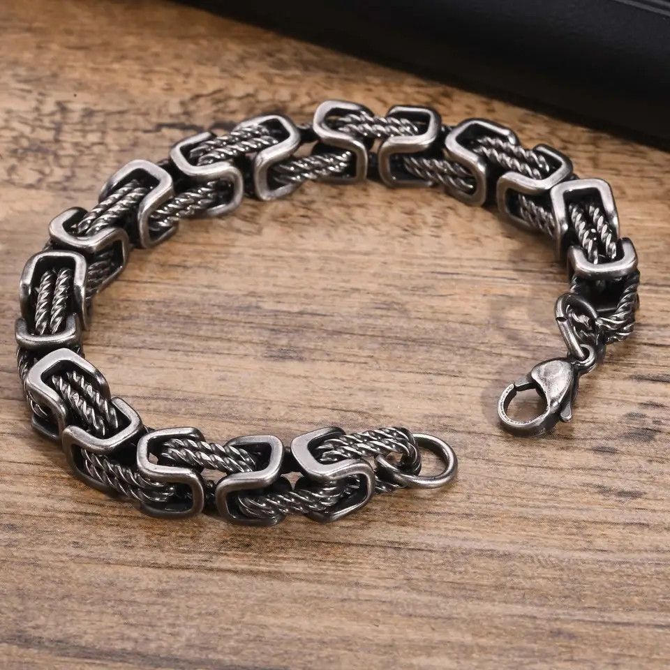 Jewelry Men Chunky Byzantine Bracelet Size ONE SIZE - 4 Thumbnail