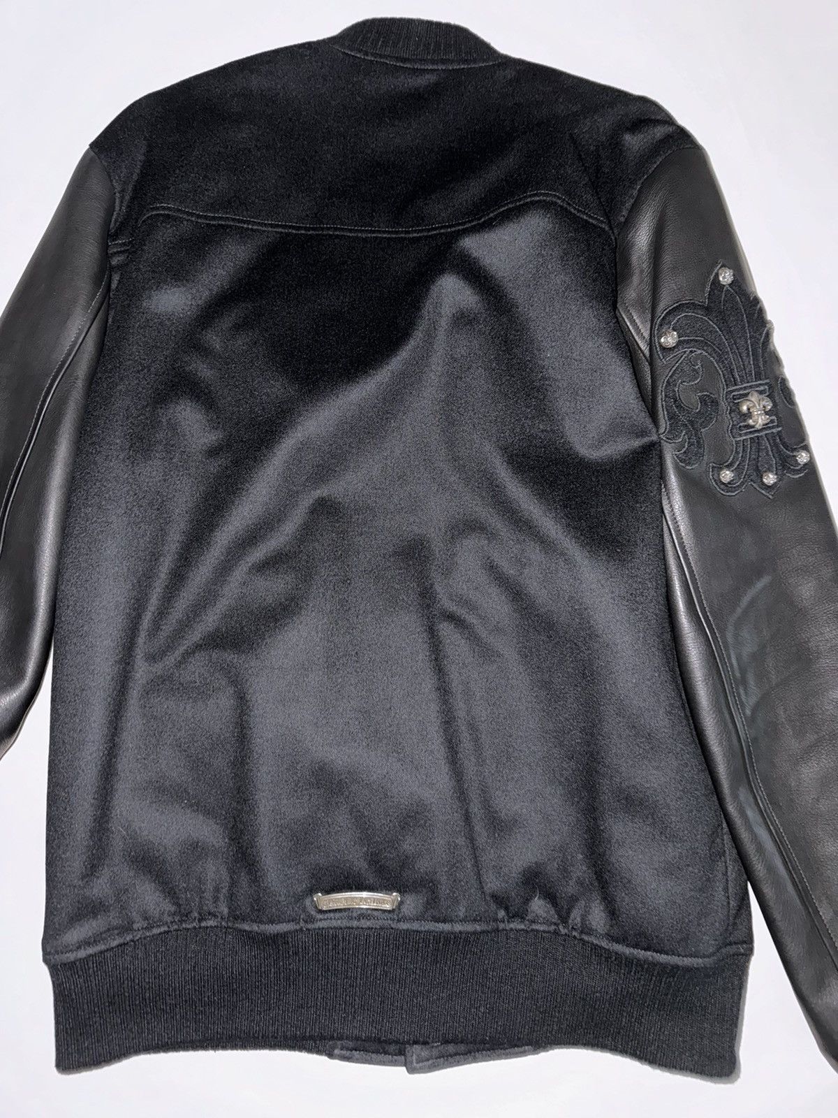 Chrome Hearts CHROME HEARTS LEATHER & CASHMERE COLLEGE JACKET Size US M / EU 48-50 / 2 - 2 Thumbnail