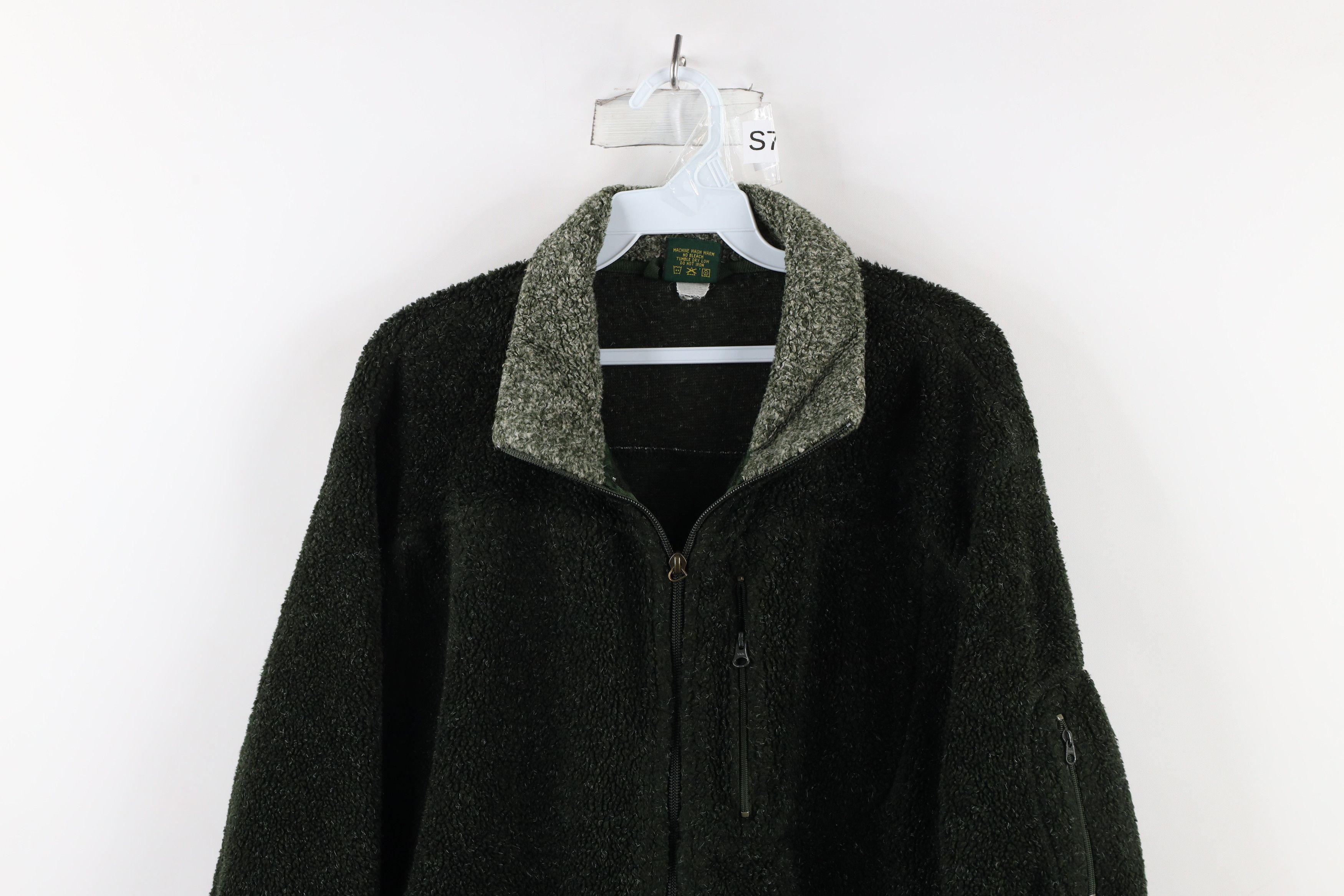Cabelas × Vintage Vintage 90s Cabelas Deep Pile Fleece Full Zip Jacket Green Size US M / EU 48-50 / 2 - 2 Thumbnail