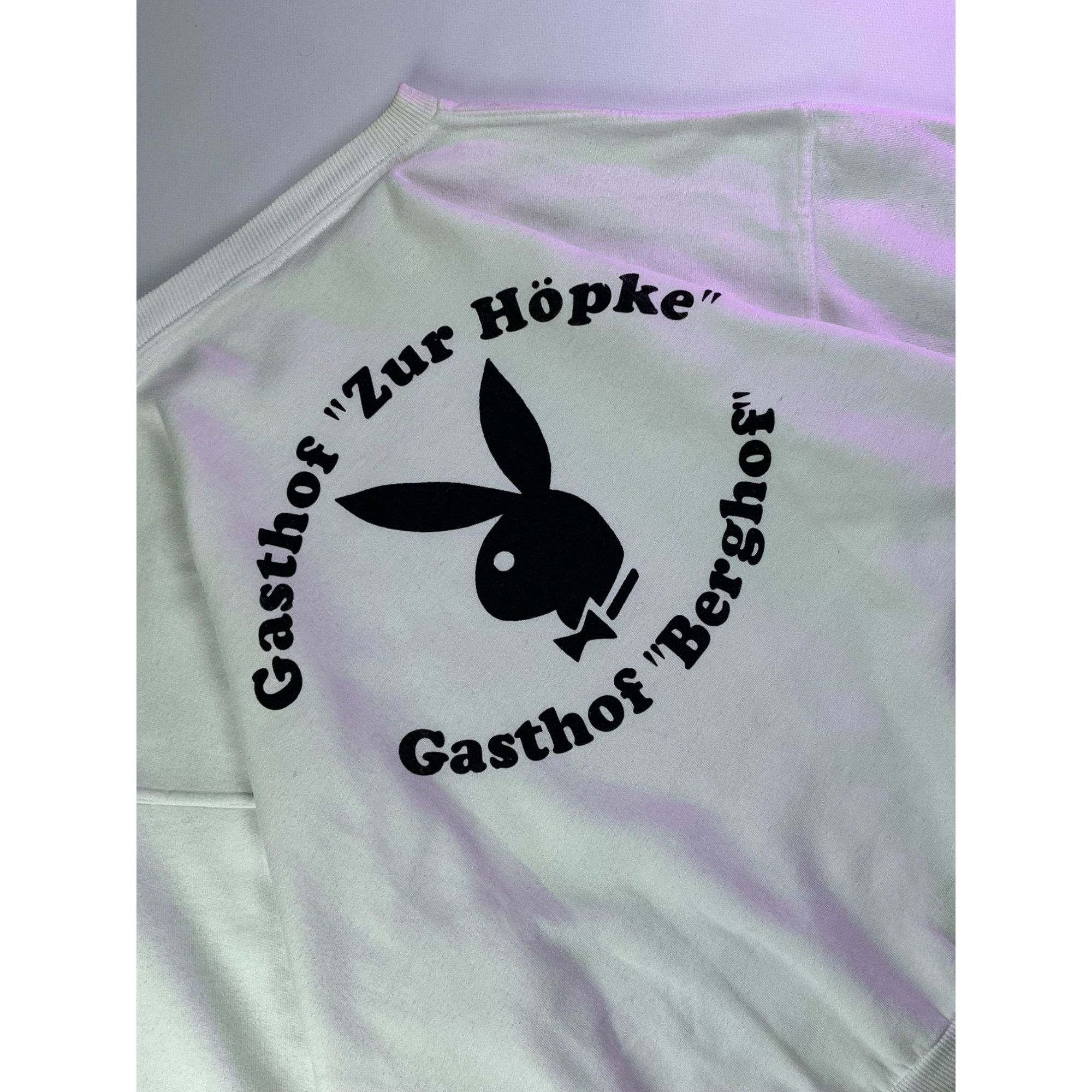 Vintage Oversized Vintahe White Playboy Sweatshirt Size US XXL / EU 58 / 5 - 3 Thumbnail