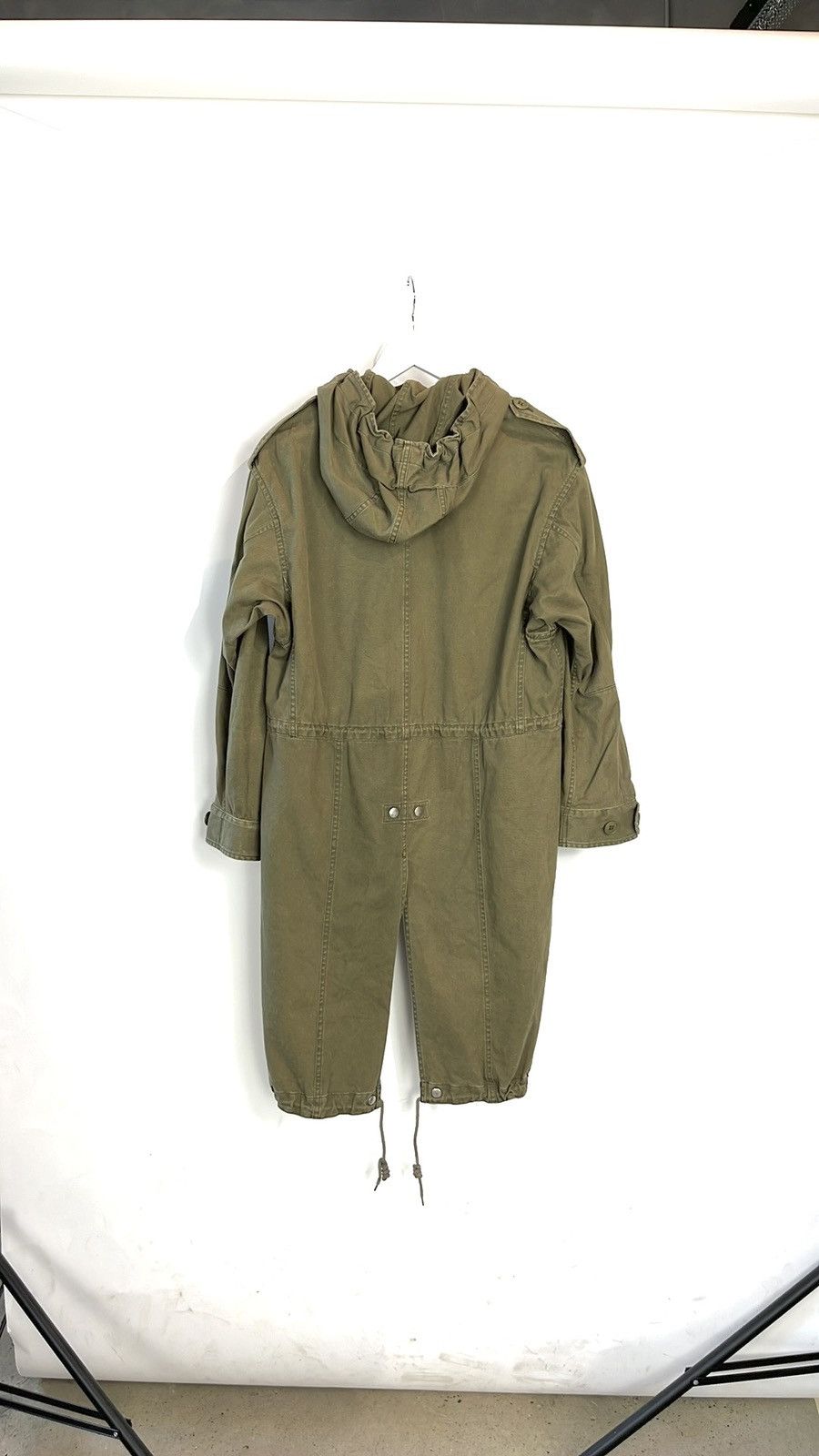 Saint Laurent Paris Saint Laurent SS/14 Khaki Gabardine Fishtail Military Parka Size US XXS / EU 40 - 2 Thumbnail