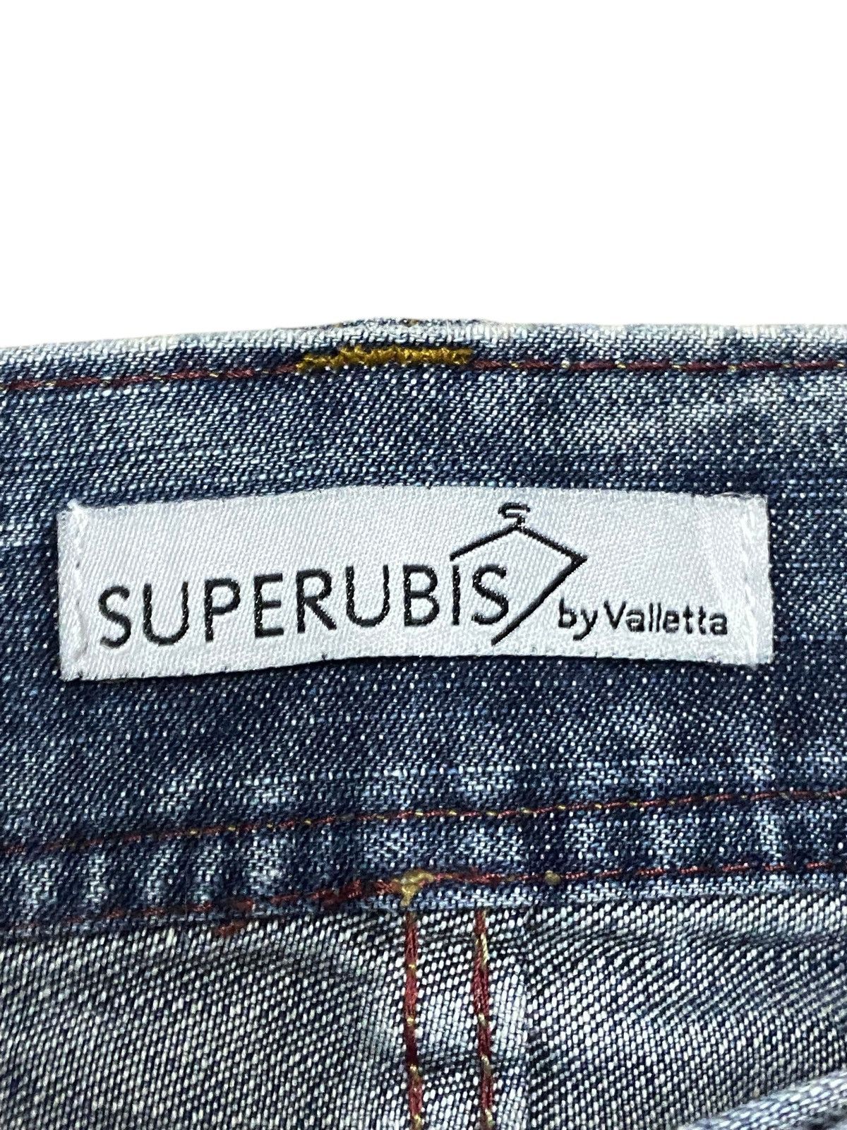 Japanese Brand Vintage Superubis Thunder Fade Wash Distressed Loose Jeans Size US 33 - 10 Thumbnail