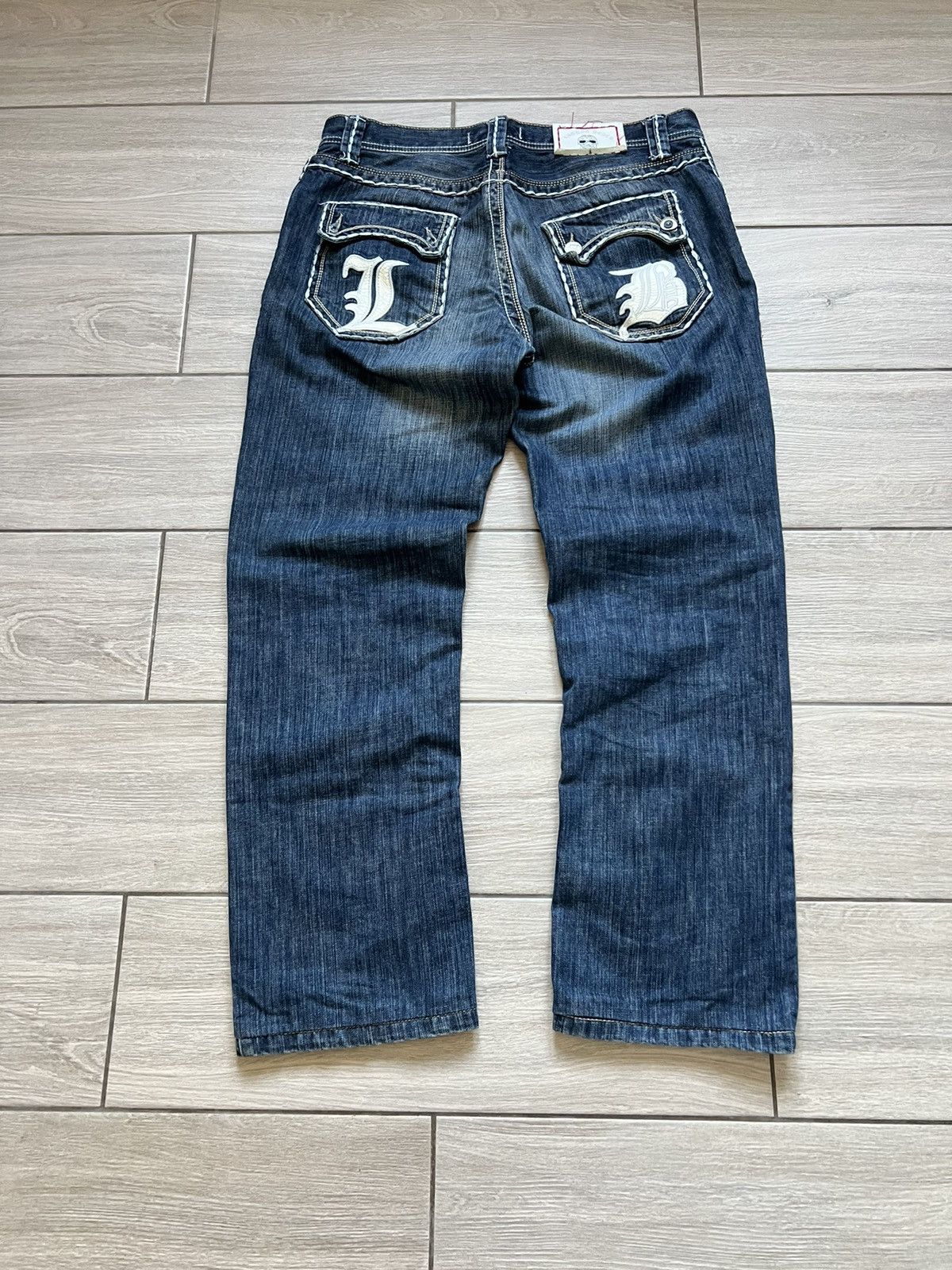 Rock Laguna Beach Jeans Button Skulls Y2K Pants Made in USA