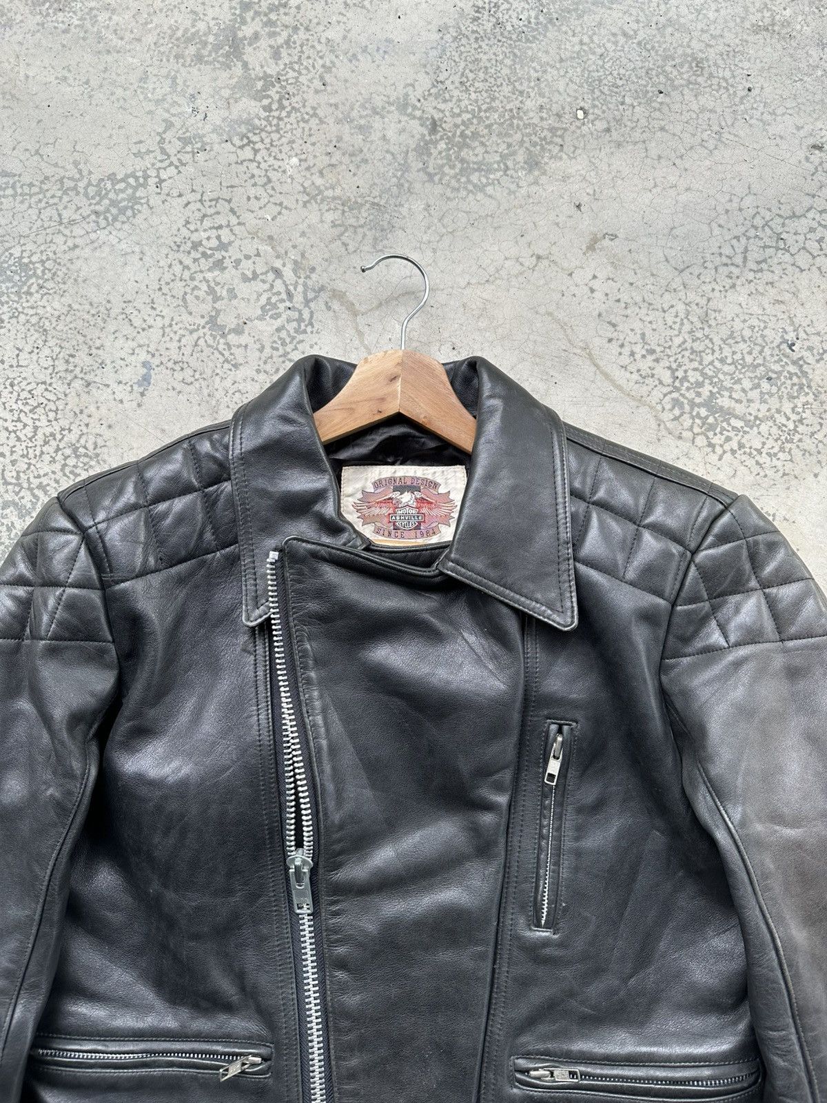Vintage 👹Vintage Ashville Motor Double Collar Leather Jacket Size US S / EU 44-46 / 1 - 6 Thumbnail