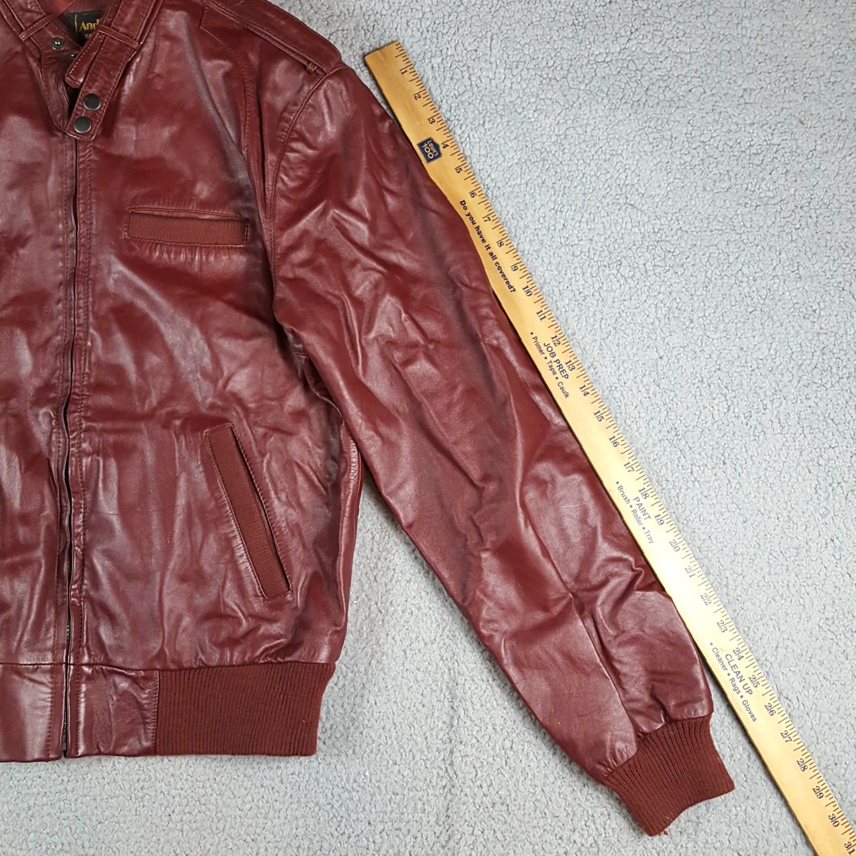 Vintage VINTAGE Andhurst Jacket Size 40L Maroon Leather Cafe Racer Biker Motorcycle 80s Mens Size US XXS / EU 40 - 7 Thumbnail