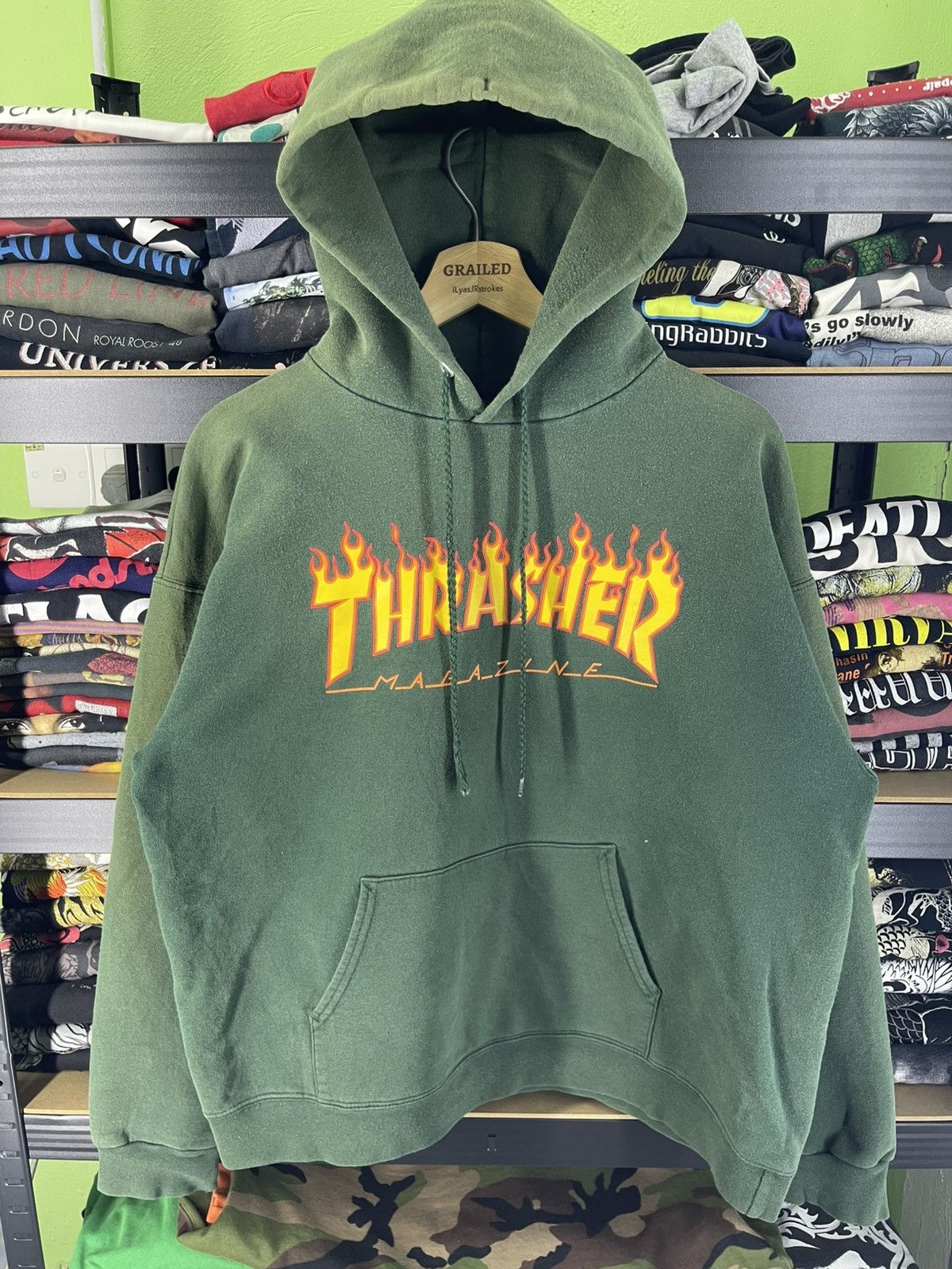 Thrasher Vintage 2000's Thrasher Megazine Flame Green Hoodie Size US M / EU 48-50 / 2 - 1 Thumbnail