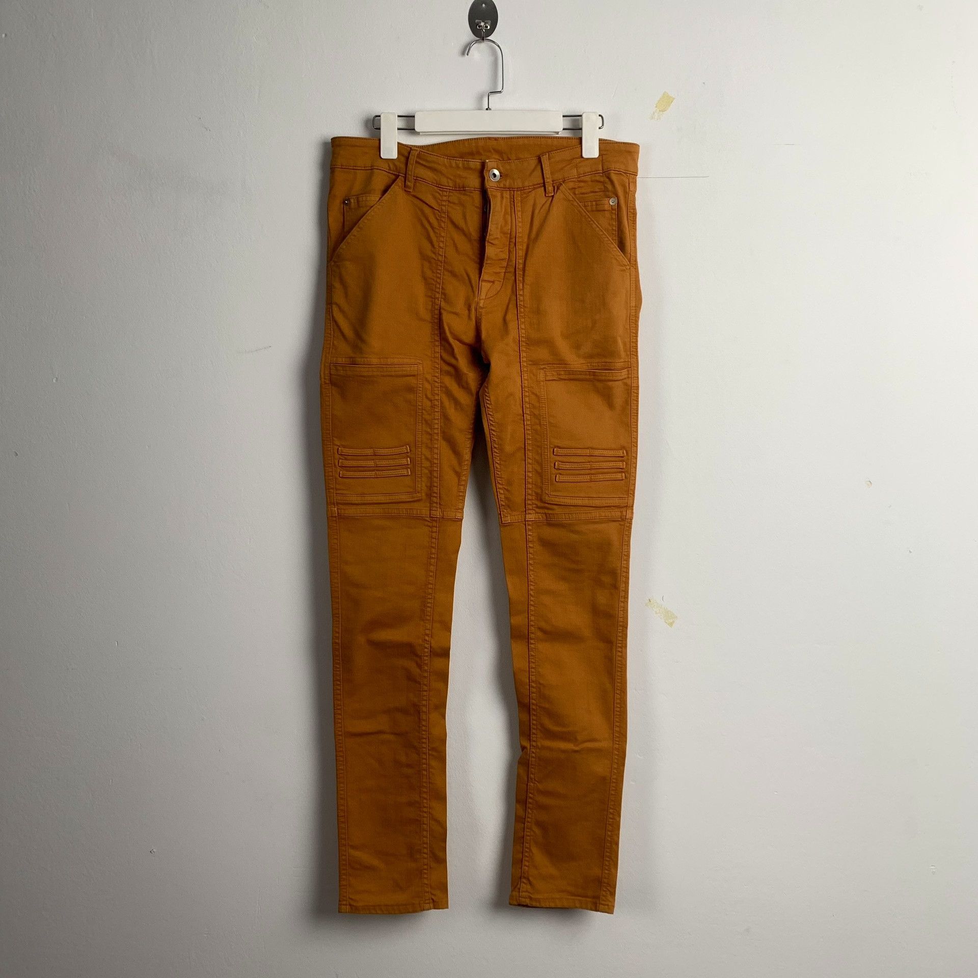 Rick Owens Drkshdw Rick Owens Orange Biker Pants Size US 27 - 1 Thumbnail