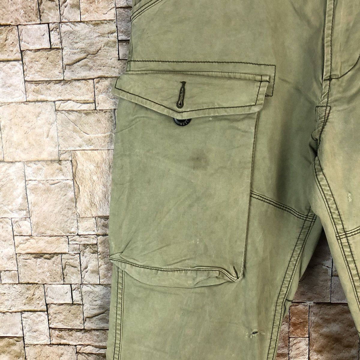 Japanese Brand IZRF Military Green Cargo Multipocket Pants #A1158 Size US 31 - 9 Thumbnail