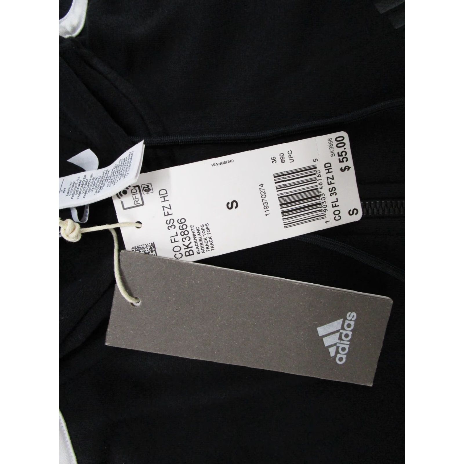 Adidas Adidas Hoodie Sweatshirt Black Full Zip Mens Size S 3 Stripes Track Active NEW Size US S / EU 44-46 / 1 - 2 Thumbnail