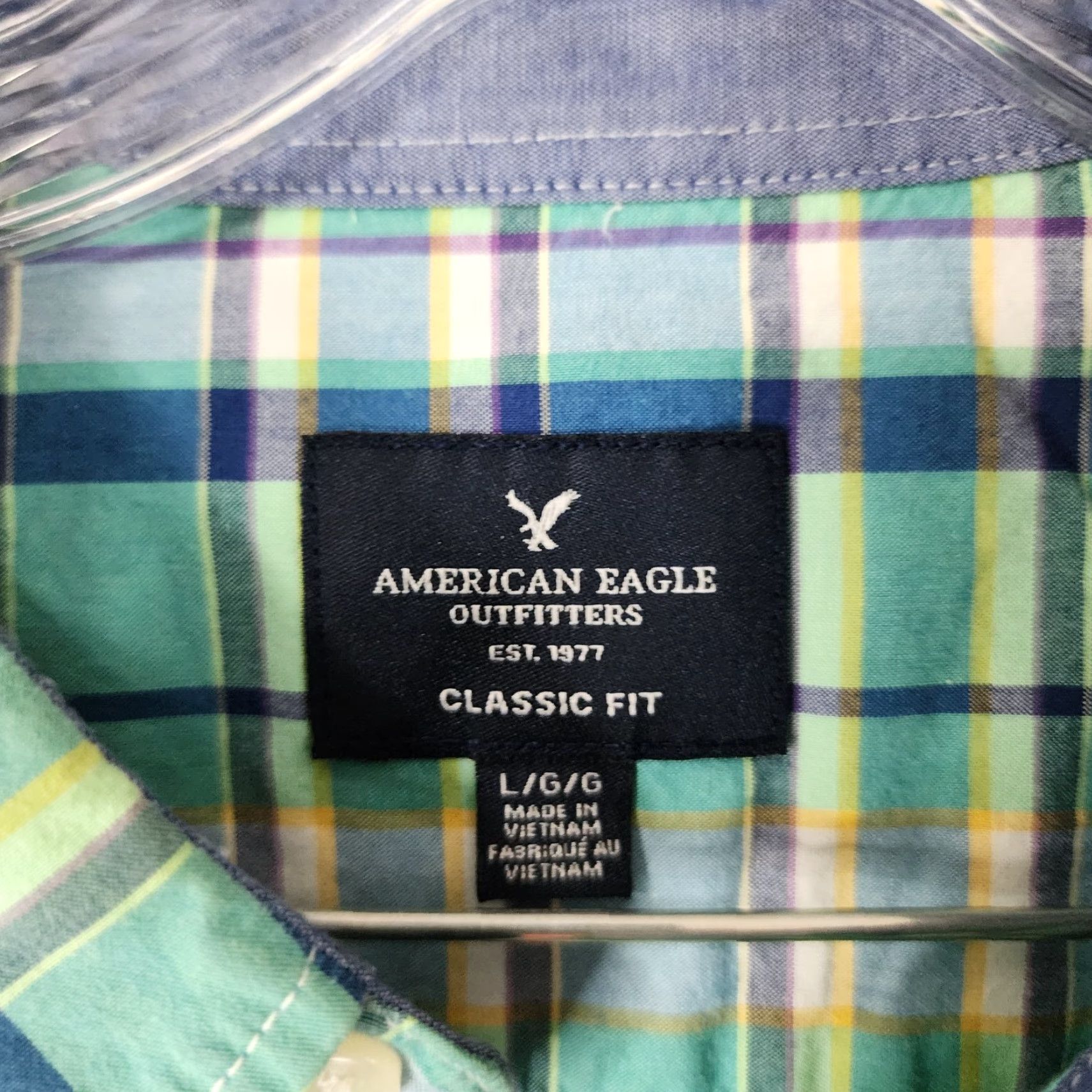 American Eagle Outfitters VINTAGE American Eagle Button-Up Shirt Long Sleeve Plaid Green Blue Mens Size L Size US L / EU 52-54 / 3 - 4 Thumbnail