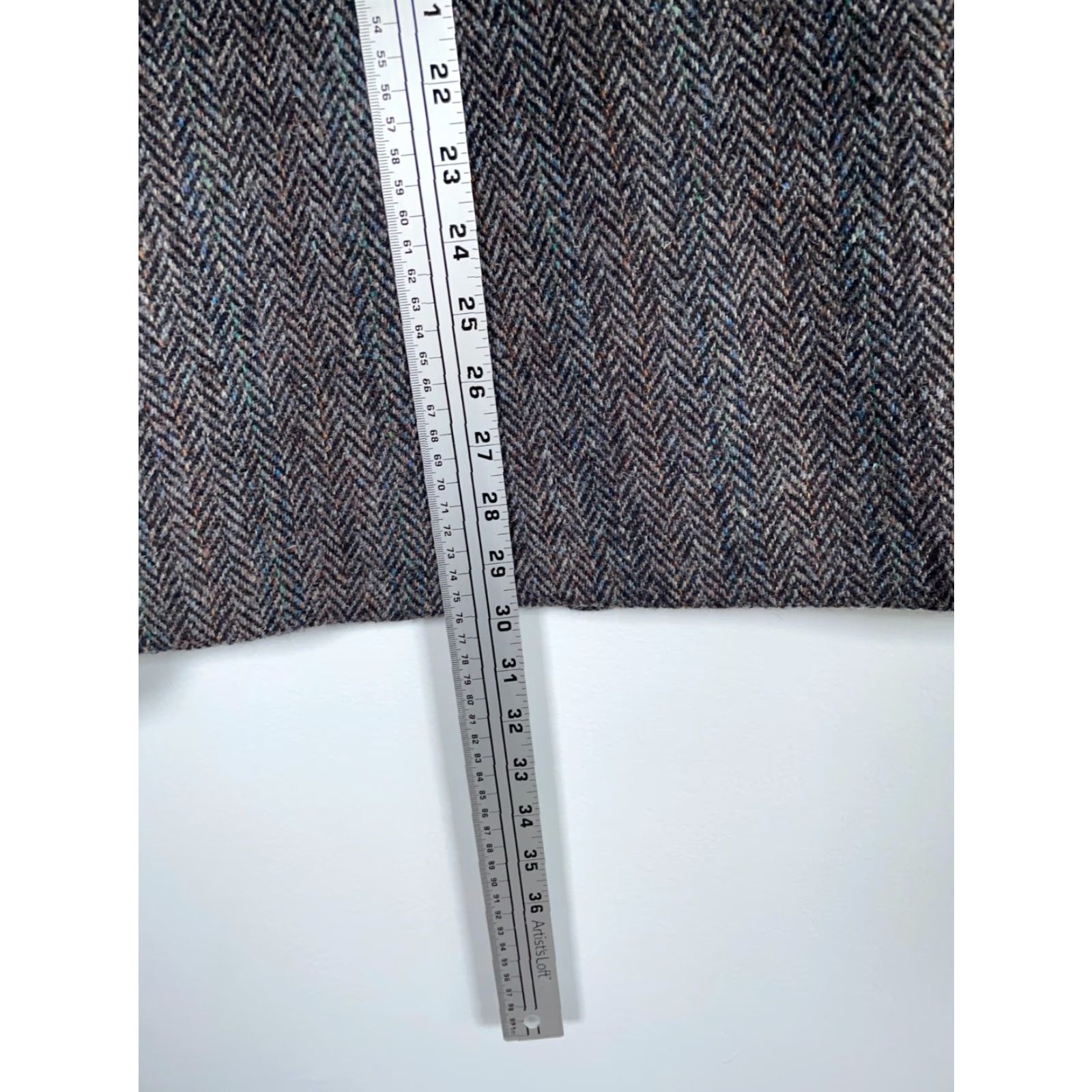 Harris Tweed VINTAGE Harris Tweed Blazer Men’s 40 Regular Gray Herringbone Wool Classic Preppy Size 40R - 6 Thumbnail