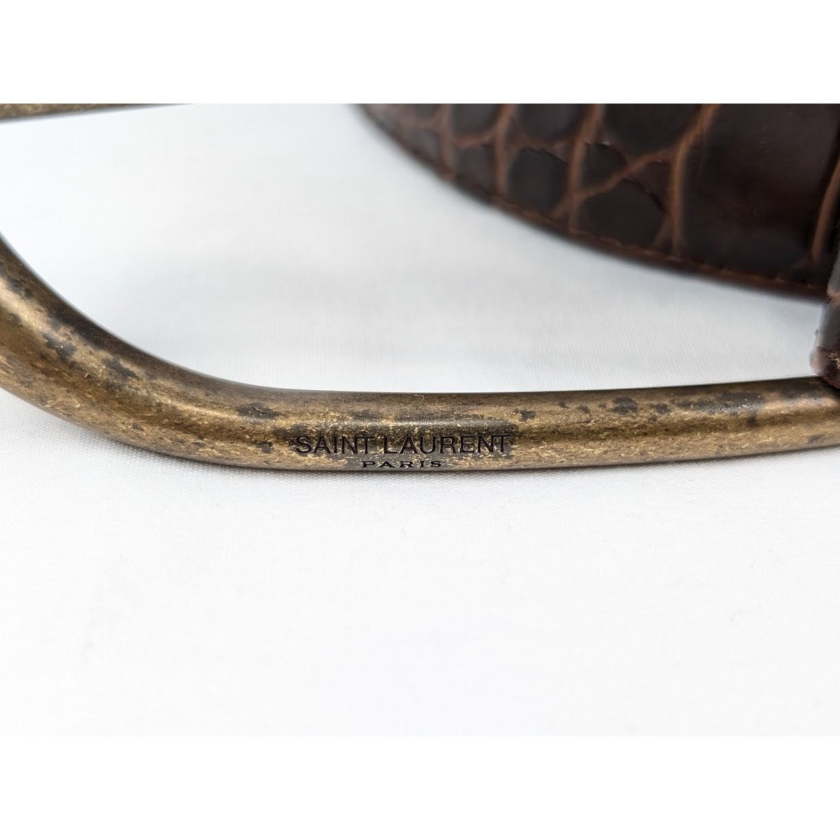 Saint Laurent Paris o1rshd1 CC20 Size: OS / Leather Belt in Brown Size ONE SIZE - 3 Thumbnail