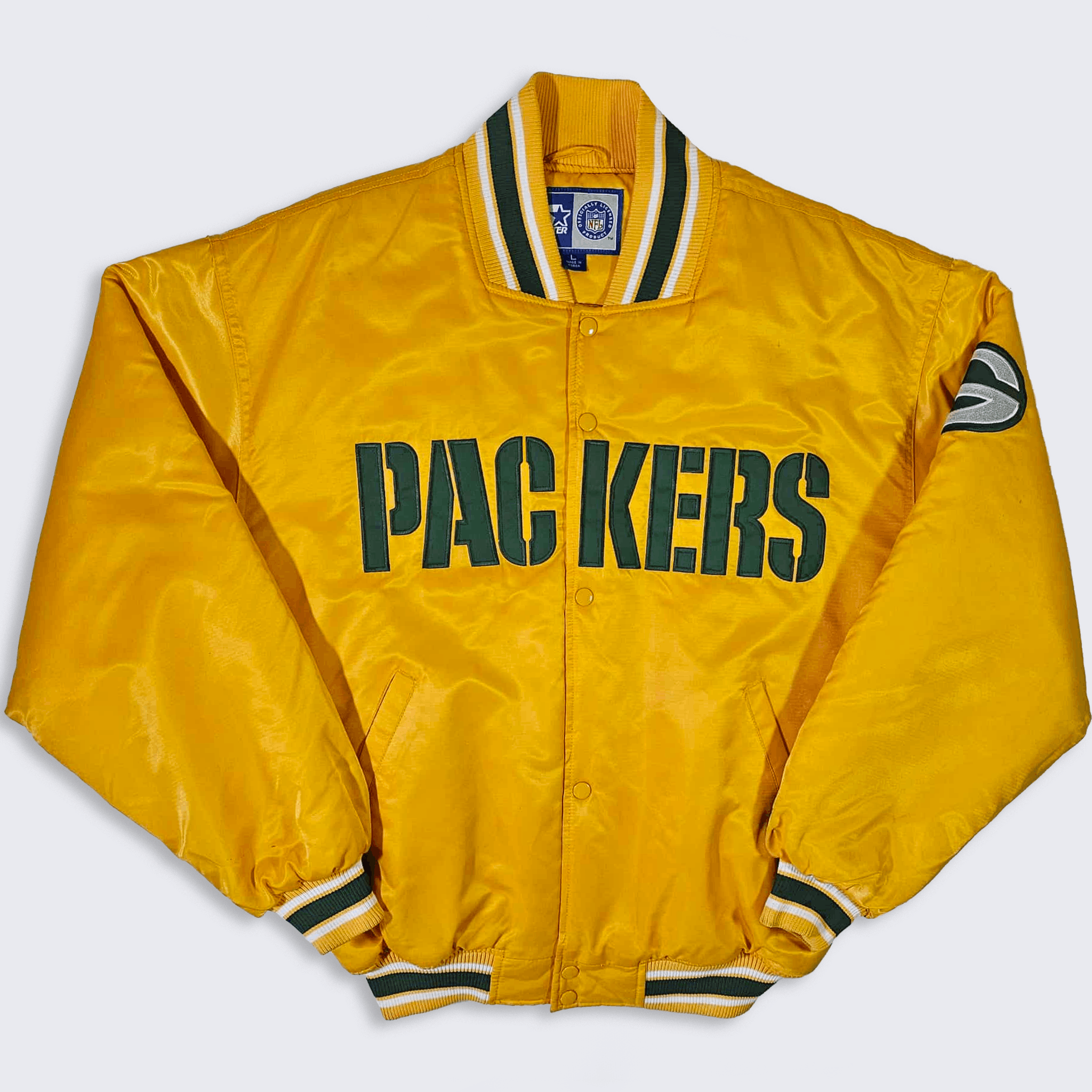 NFL Green Bay Packers Vintage 90s Starter Satin Bomber Jacket Size US L / EU 52-54 / 3 - 1 Thumbnail