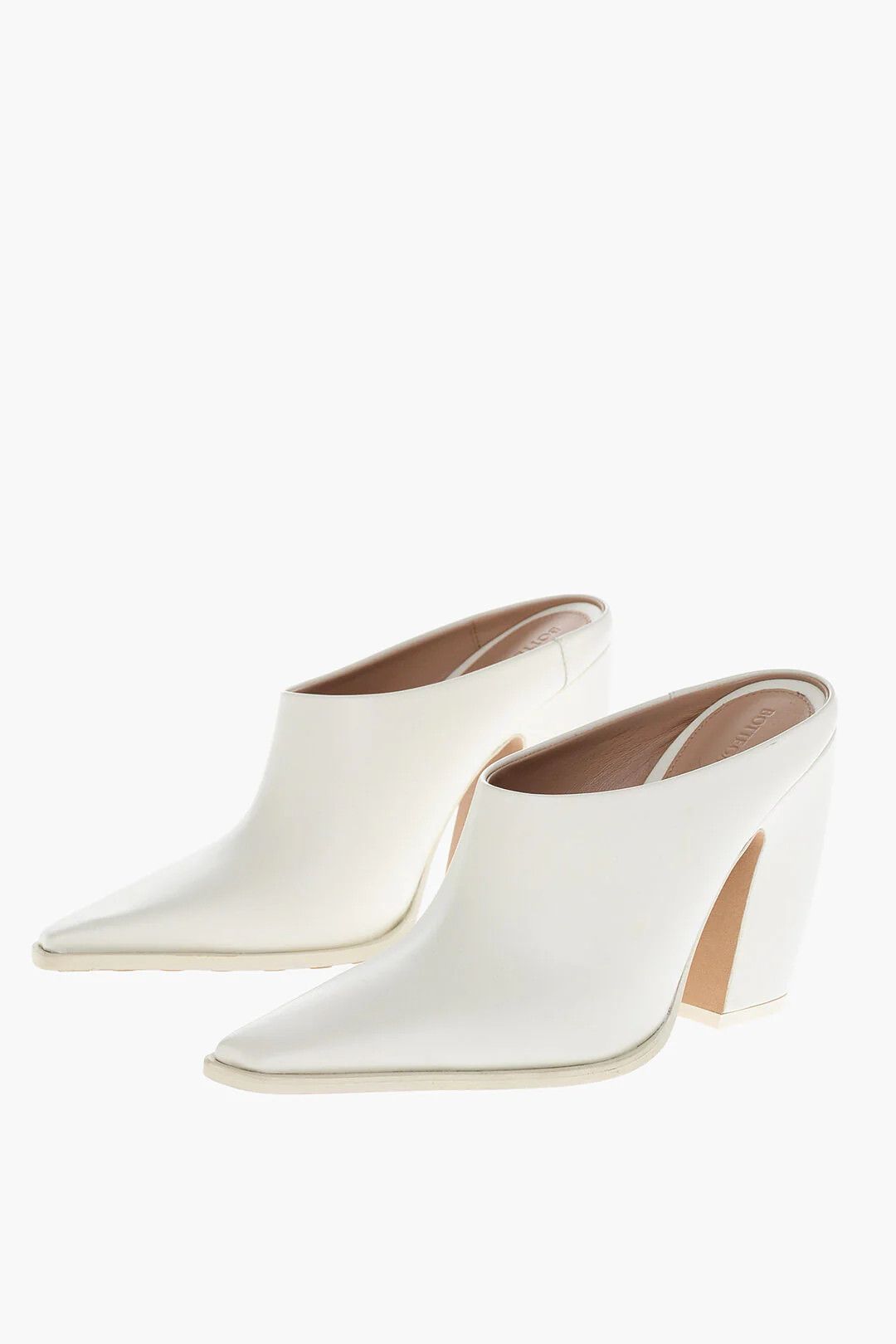 Bottega Veneta og1mm0426 Leather Mules in White Size US 7 / IT 37 - 3 Thumbnail