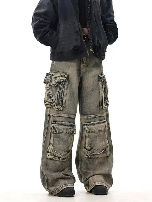 Japanese Brand Streetwear Cargo Multi Pocket Loose Baggy Pants Jeans Size US 30 / EU 46 - 5 Thumbnail