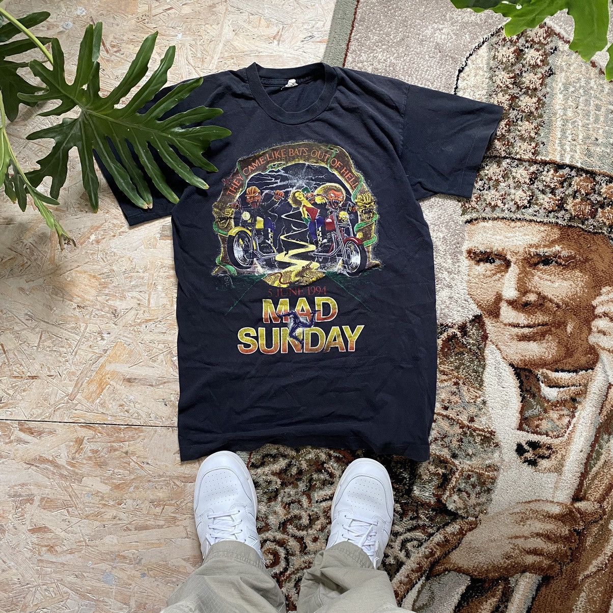 Harley Davidson × Vintage VINTAGE BIKER T SHIRT MAD SUNDAY 1994 ISLE OF MAN Size US S / EU 44-46 / 1 - 1 Thumbnail