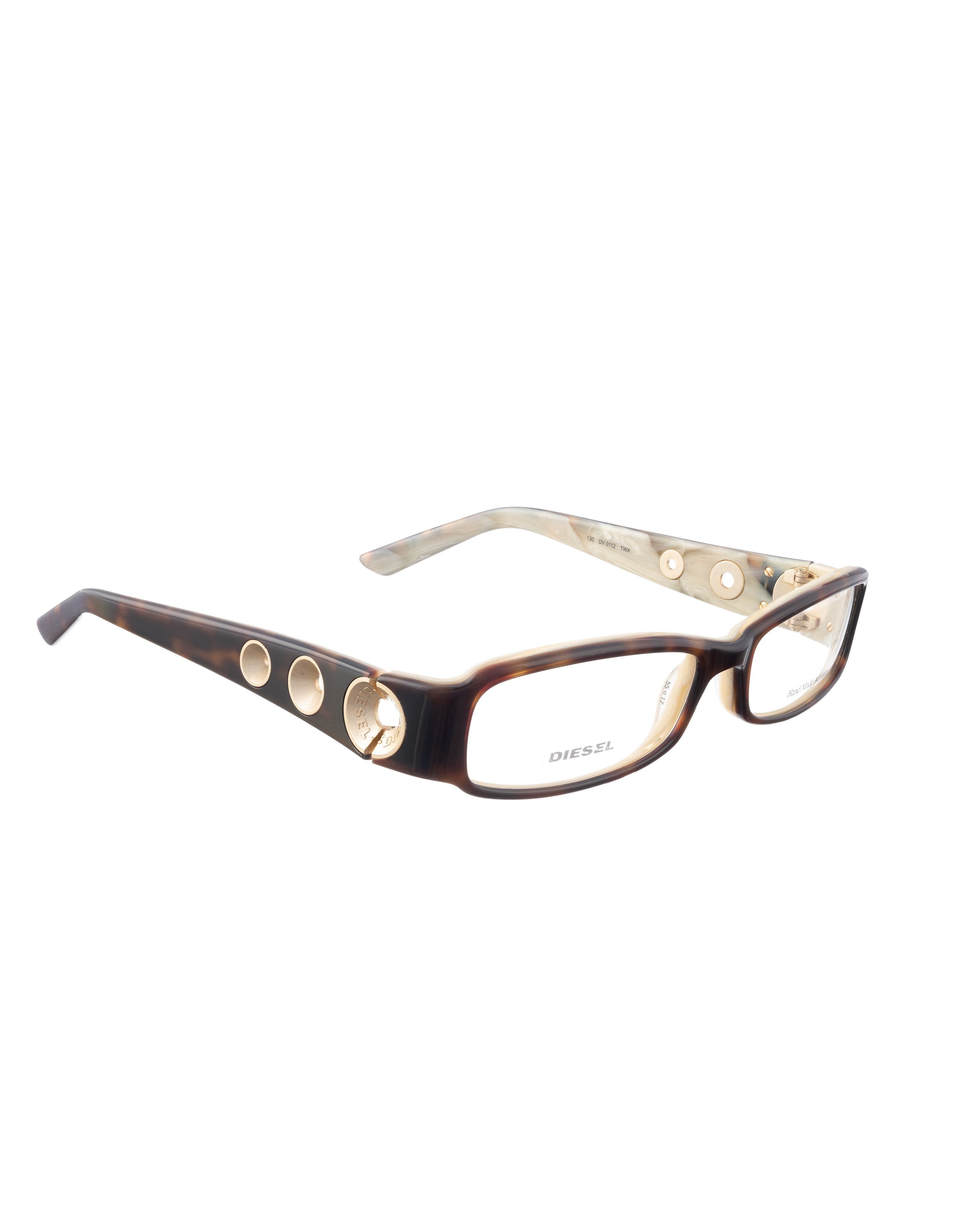 Diesel × Vintage Diesel '00s Brown & Beige Perforated Flat Glasses Size ONE SIZE - 1 Thumbnail