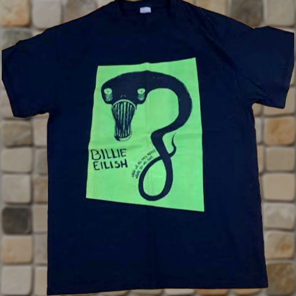 Gildan Vintage Gildan Billie Eilish Black Shirt LG Iconic Graphic Tee Size US L / EU 52-54 / 3 - 1 Thumbnail