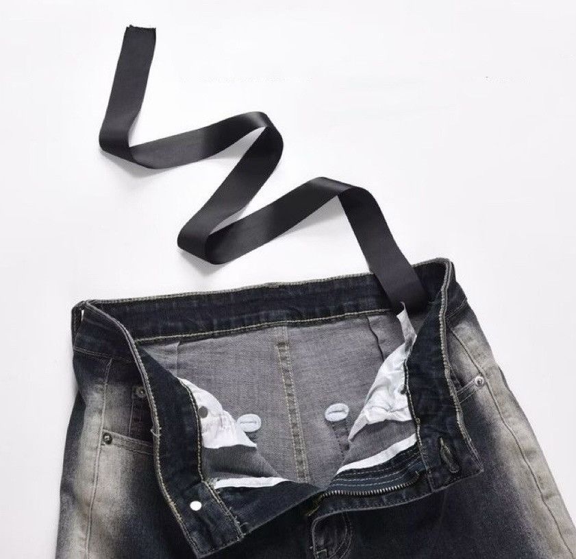 Japanese Brand × Vintage Avant garde retro side stripe tie dye flared jeans pants Size US 30 / EU 46 - 7 Thumbnail