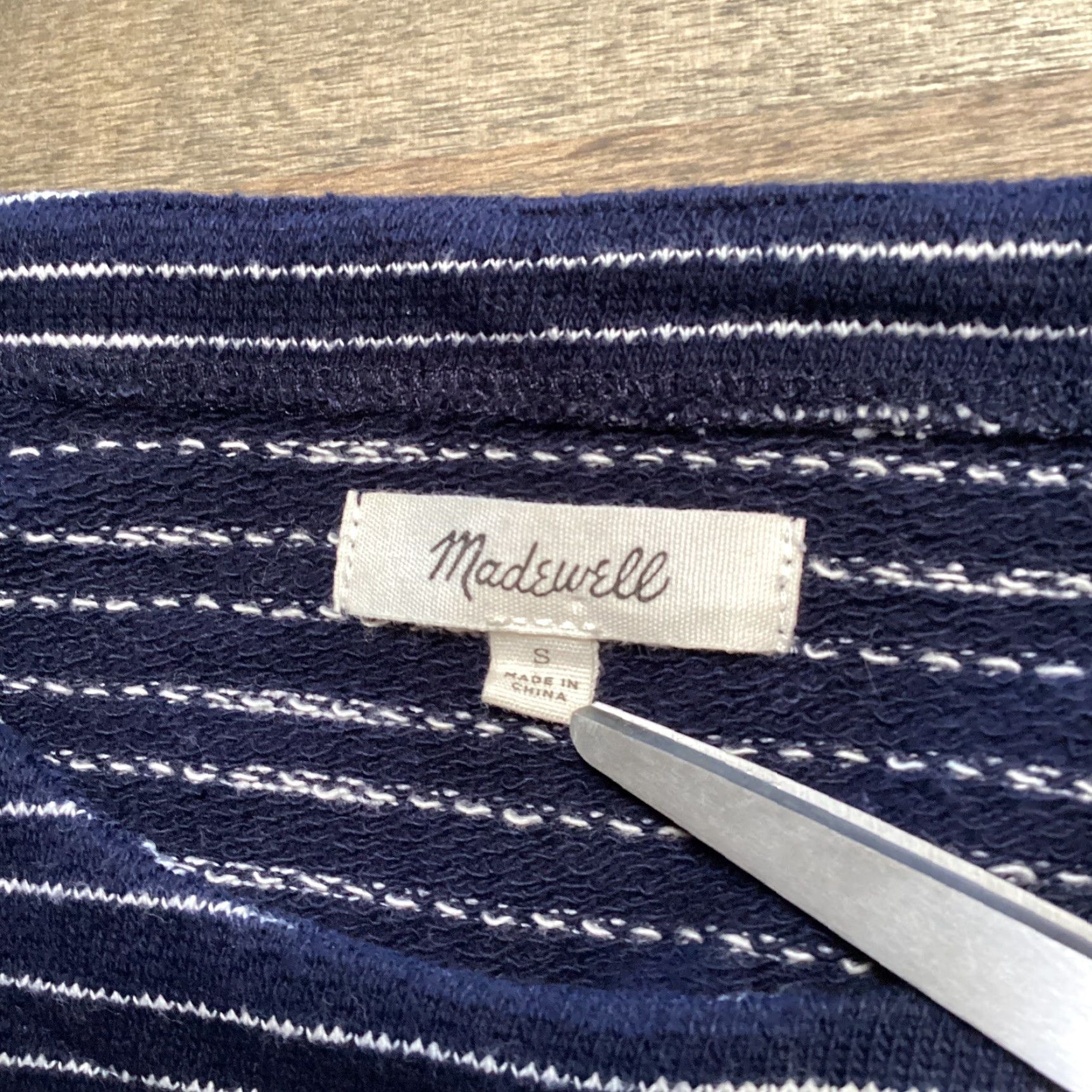 Madewell Madewell Sweater Women S Blue White Striped 3/4 Sleeve Cotton Side Tie Nautical Pullover Casual Beach Nautical Womens S Size S / US 4 / IT 40 - 3 Thumbnail