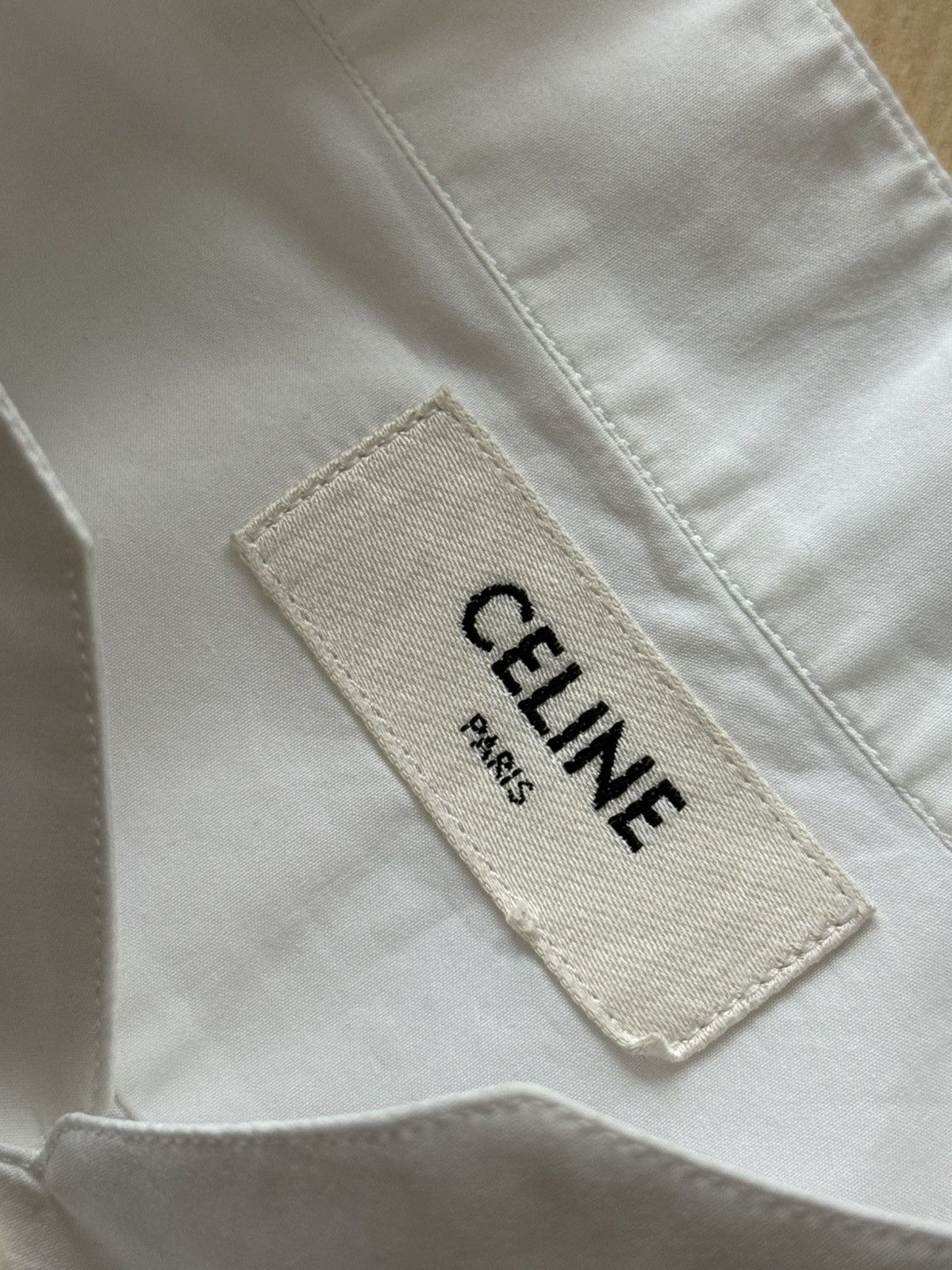 Celine Celine blade mandarin stand up collar white poplin shirt Size US XL / EU 56 / 4 - 3 Thumbnail