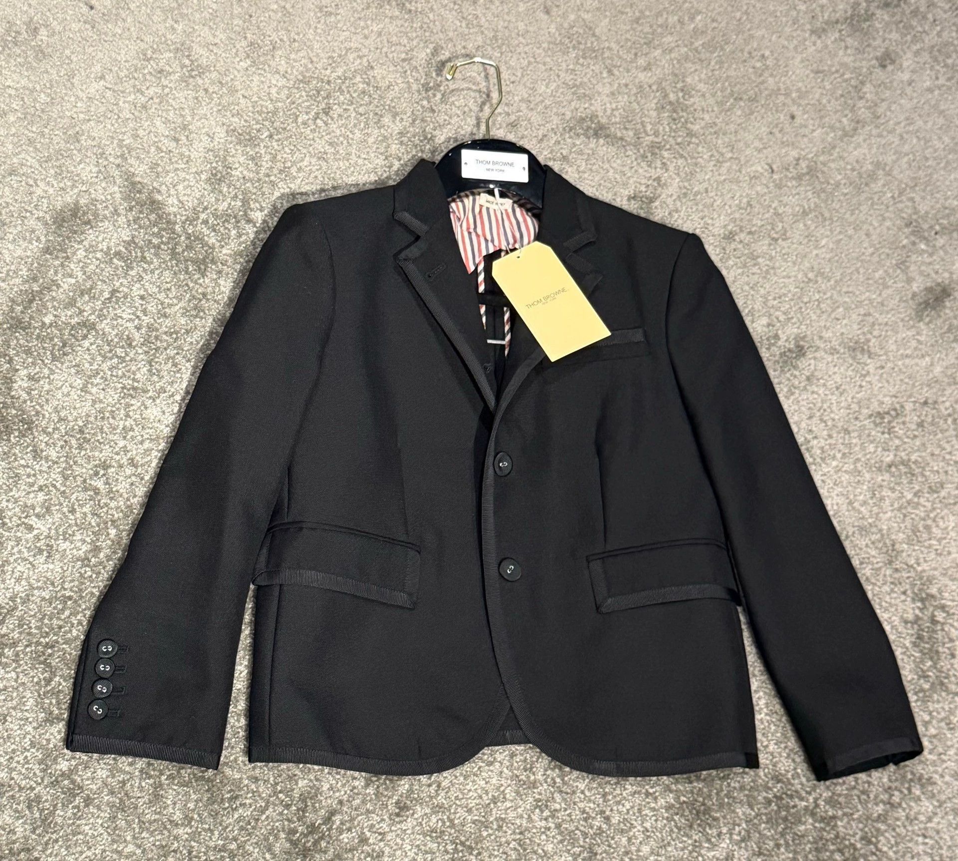 Thom Browne Thom Browne Classic Black Piping Wool Blazer Silk Lining Size S / US 4 / IT 40 - 1 Thumbnail