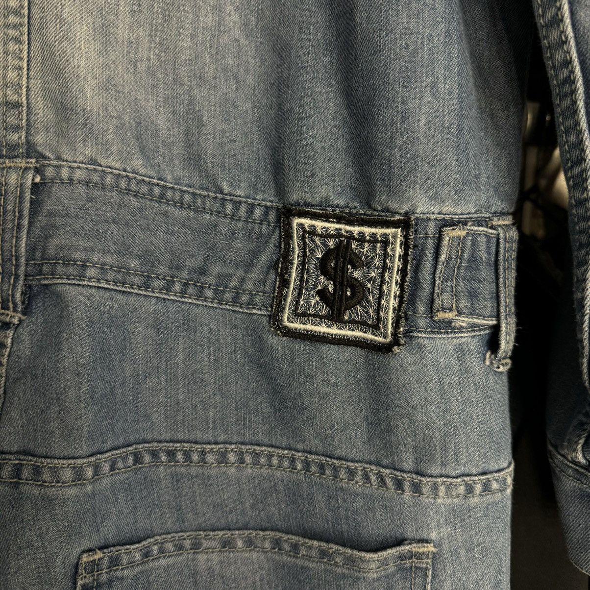Other Time Is Money Rap Y2K Long Sleeve Denim Jumpsuit Size US 34 / EU 50 - 3 Thumbnail