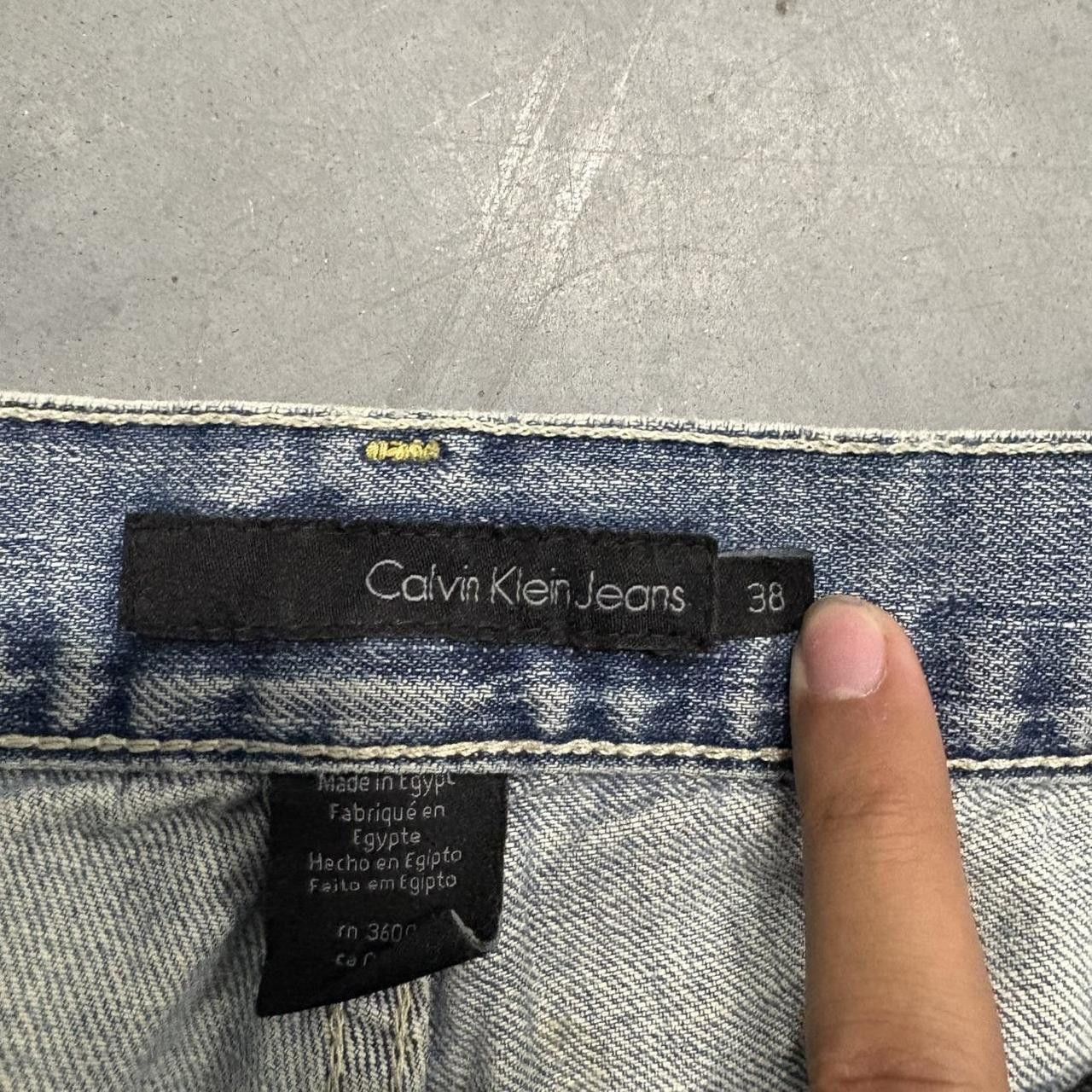 Calvin Klein Crazy Vintage Y2K/2000s Baggy WideLeg Calvin Klein Light Blue Wash Denim Jeans! Size US 38 / EU 54 - 8 Thumbnail