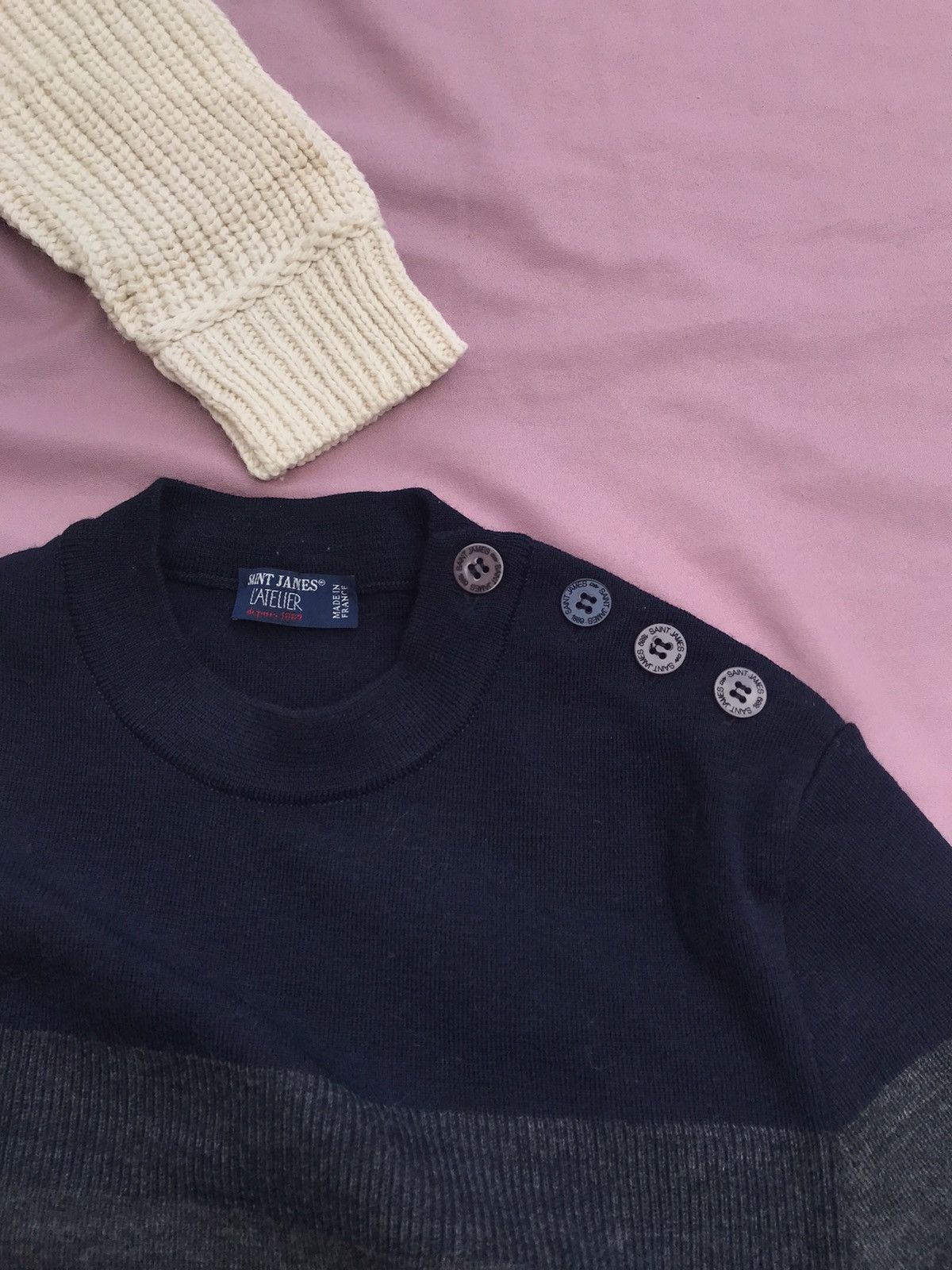 Saint James SAINT JAMES MADE IN FRANCE PURE WOOL two tone crewneck jumpe Size US M / EU 48-50 / 2 - 5 Thumbnail