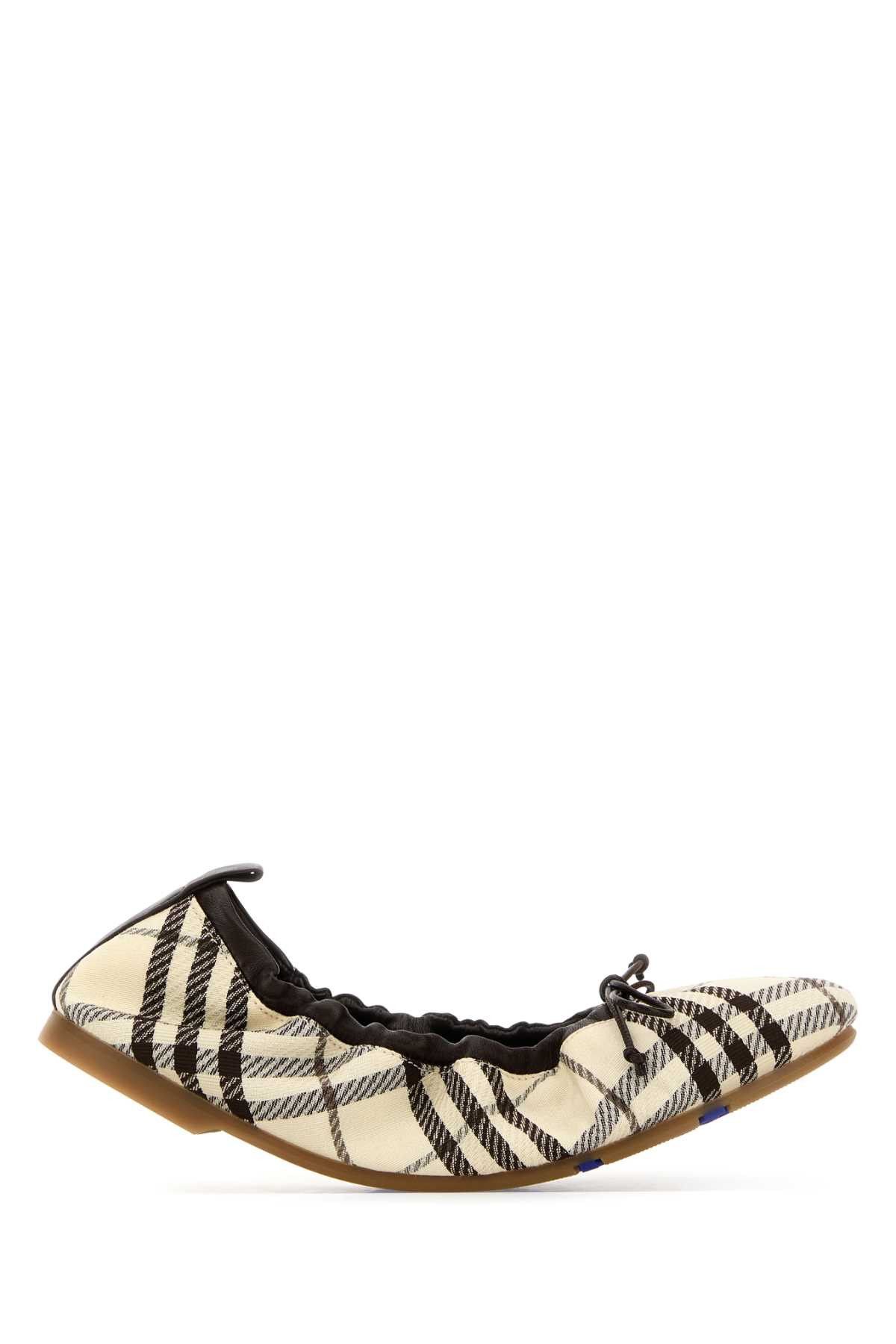Embroidered Fabric Fawn Ballerinas