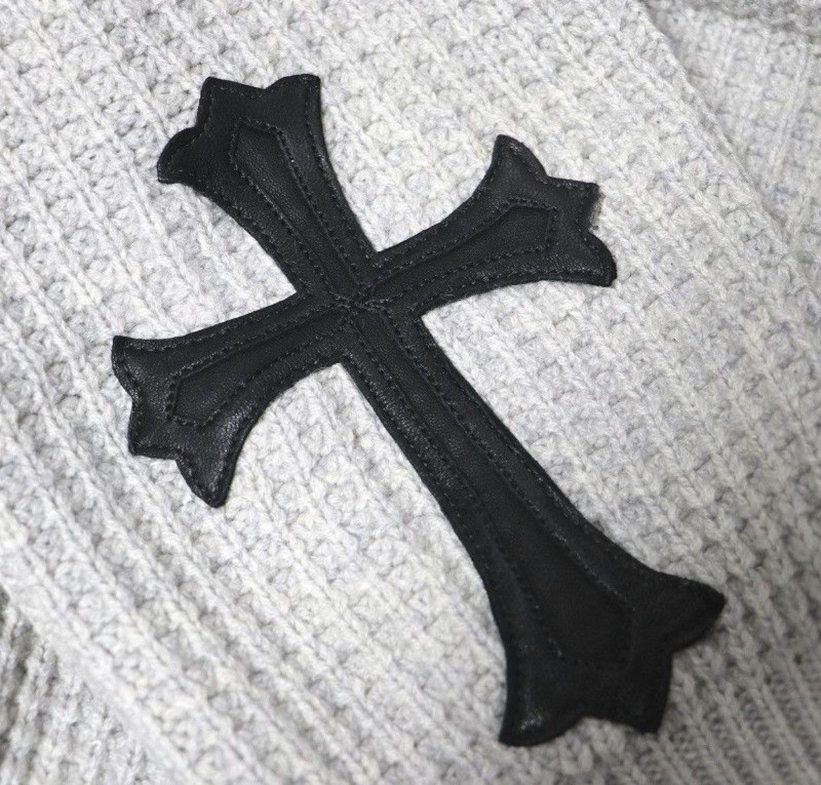 Chrome Hearts Chrome Hearts Cashmere Cross Patch Waffle Knit Sweater Size US L / EU 52-54 / 3 - 3 Thumbnail