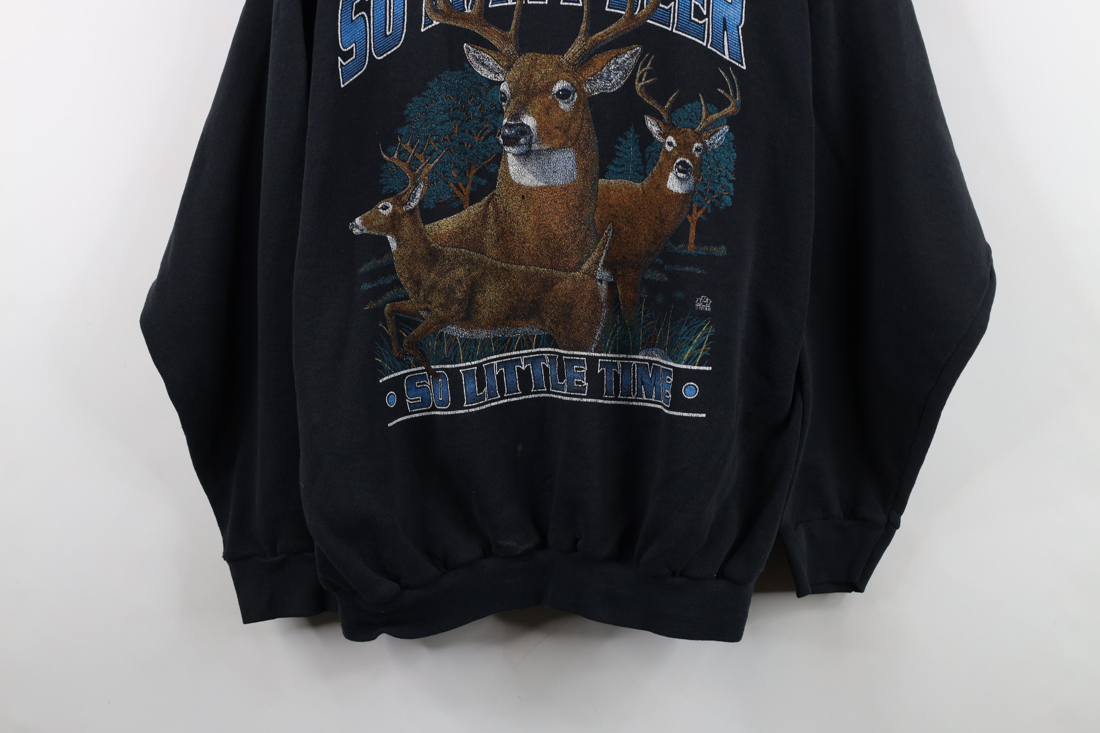 Vintage Vintage 90s Streetwear Deer Buck Sweatshirt USA Black Size US XXL / EU 58 / 5 - 3 Thumbnail
