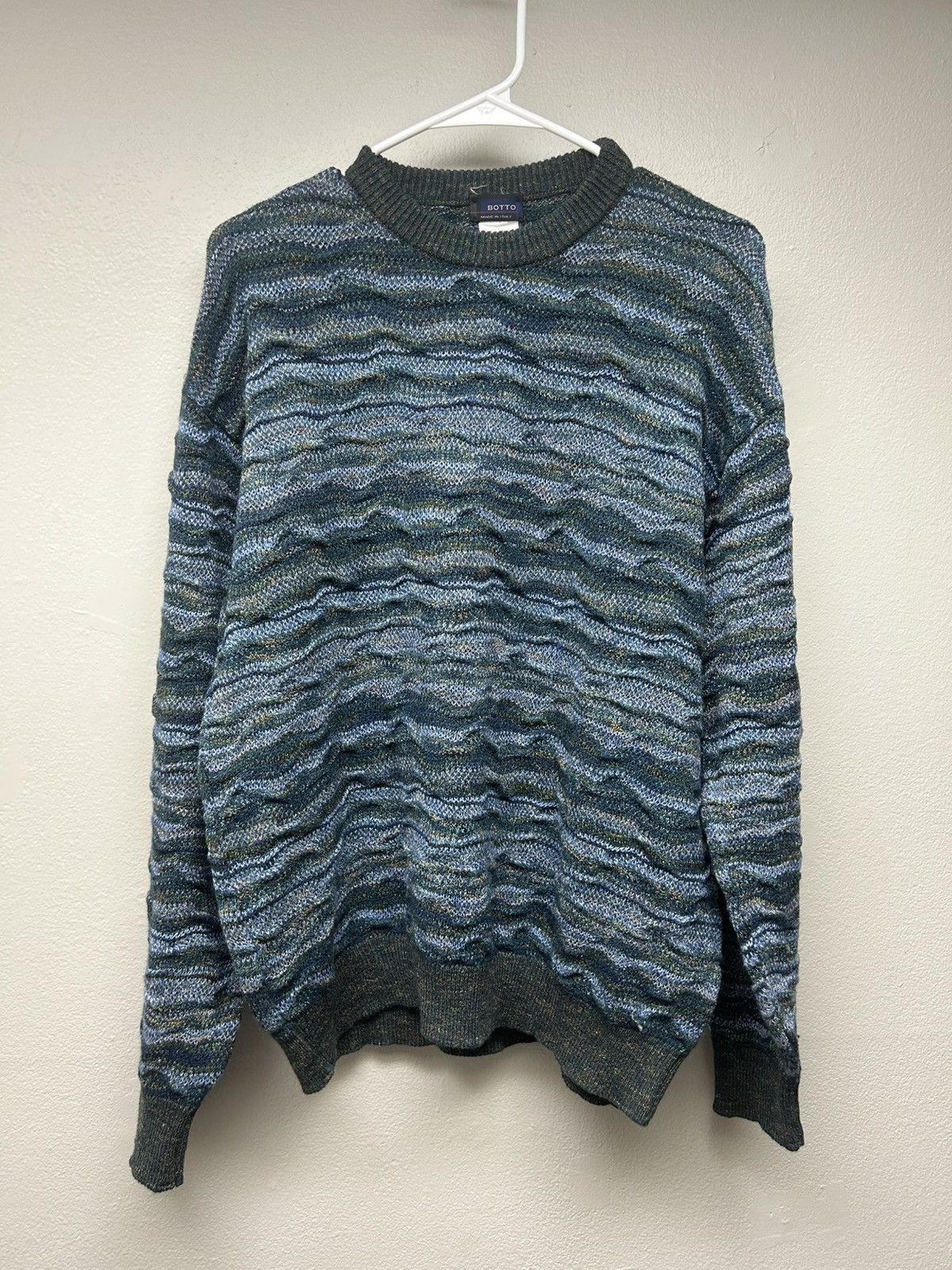 Vintage Botto Coogi Style Knit Sweater Blue
