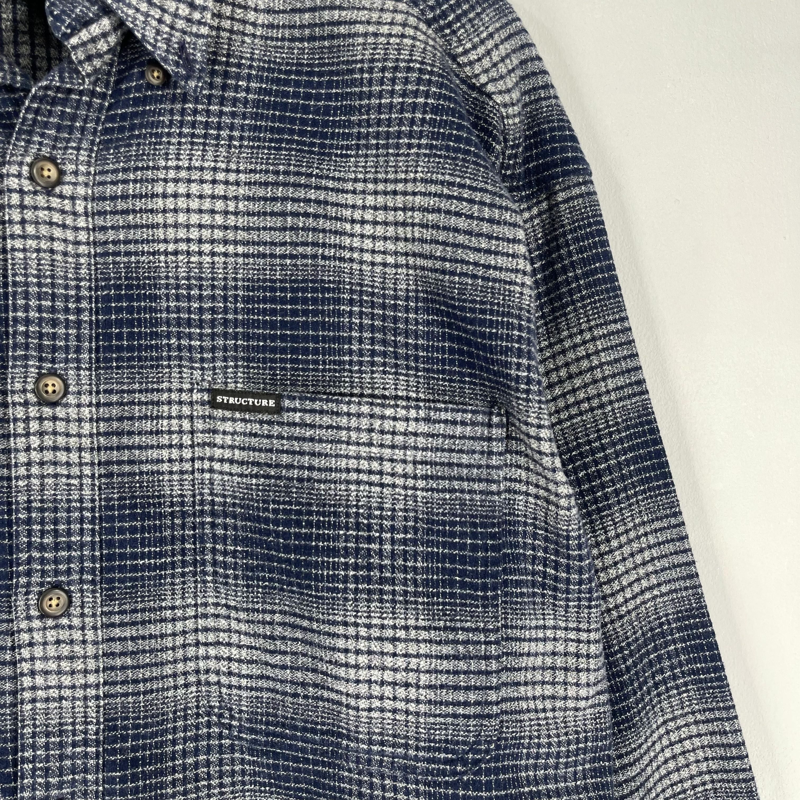 Flannel Vintage Plaid Checkered Shadow Blue Minimalist Flannel Shirt Size US M / EU 48-50 / 2 - 3 Thumbnail