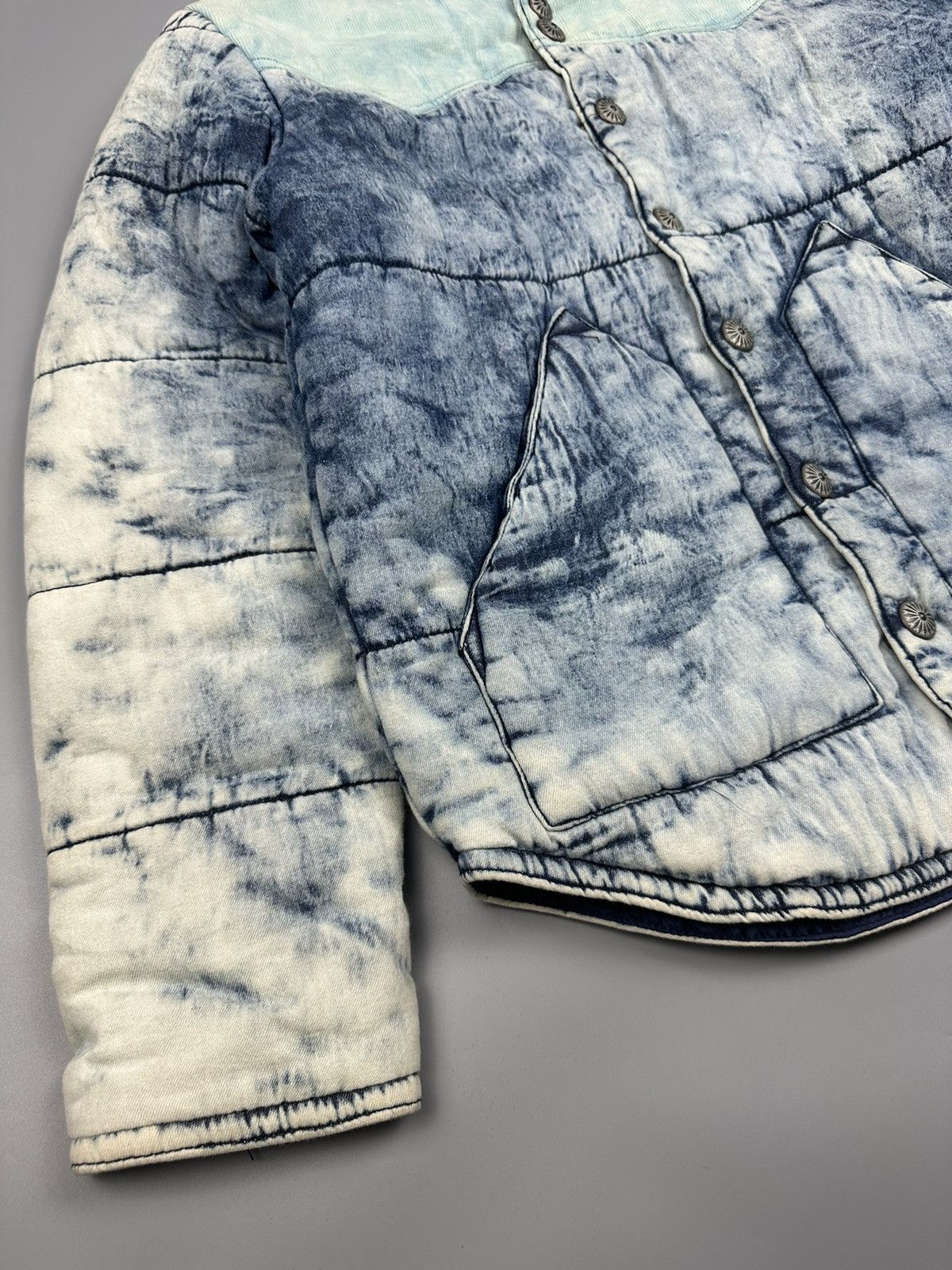 14th Addiction × If Six Was Nine Full Glow Blue Washed Puffer Jacket Size US M / EU 48-50 / 2 - 5 Thumbnail