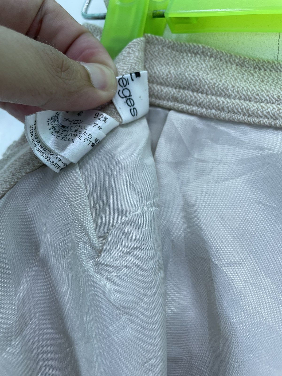Courreges Vtg rare 90s COURREGES high waist wool pencil skirt Size 24" / US 00 / IT 34 - 7 Thumbnail