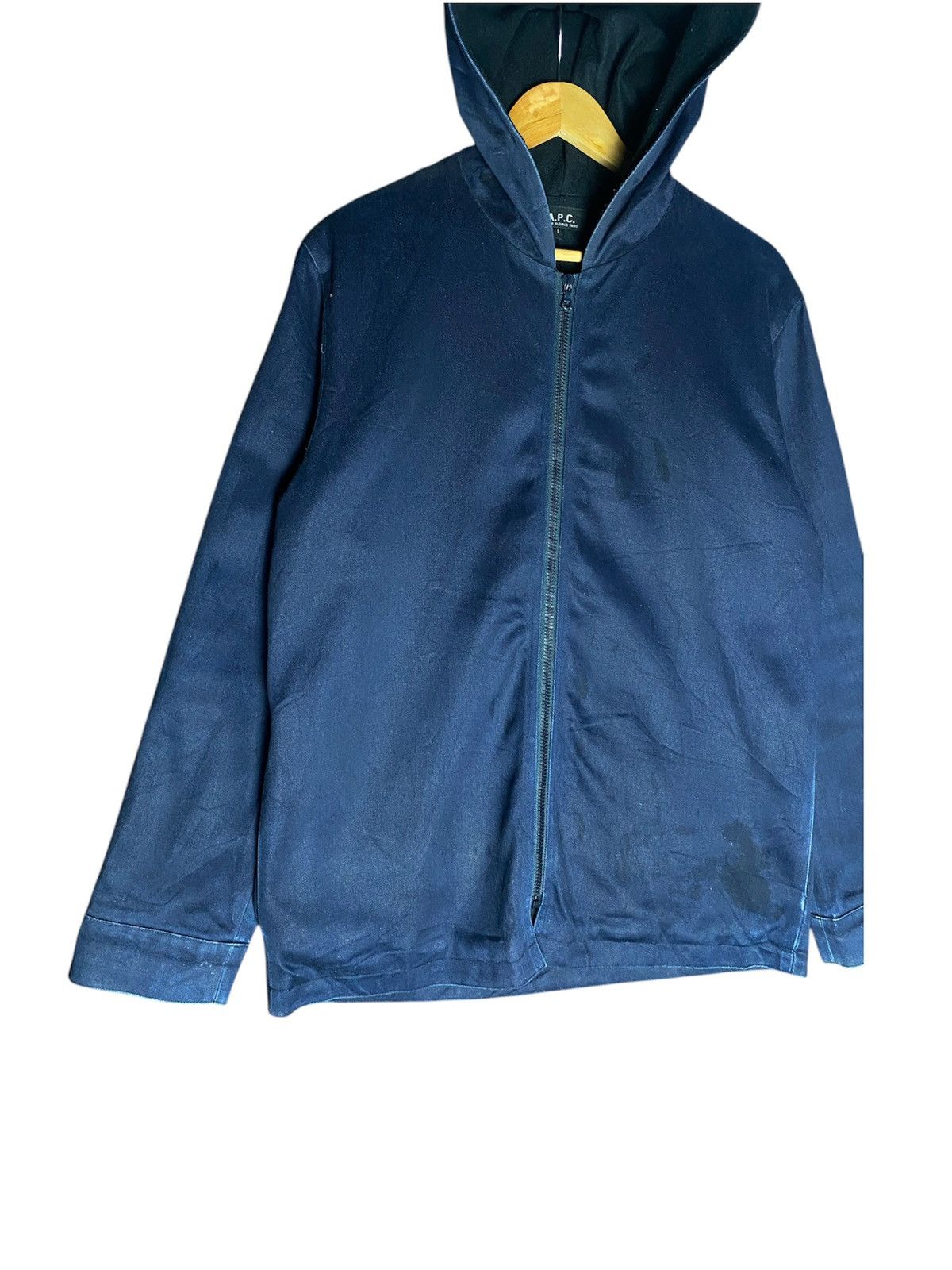 A.P.C. × Vintage Vintage A.P.C Denim Cotton Zipper hoodie Size US S / EU 44-46 / 1 - 2 Thumbnail