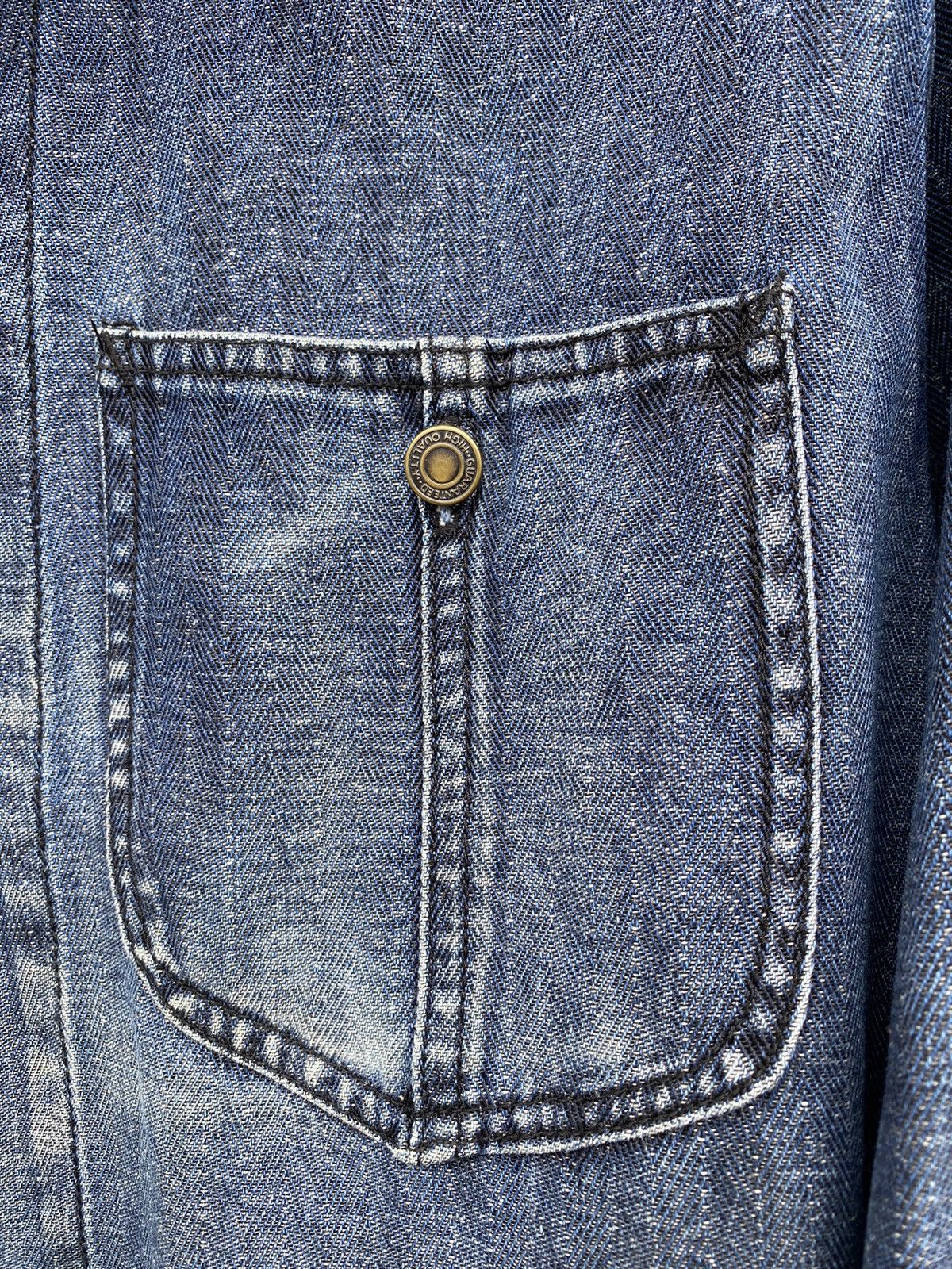 Japanese Brand US NAVAL Herring Bone Twill Faded Indigo Chore USN Jacket Size US M / EU 48-50 / 2 - 7 Thumbnail