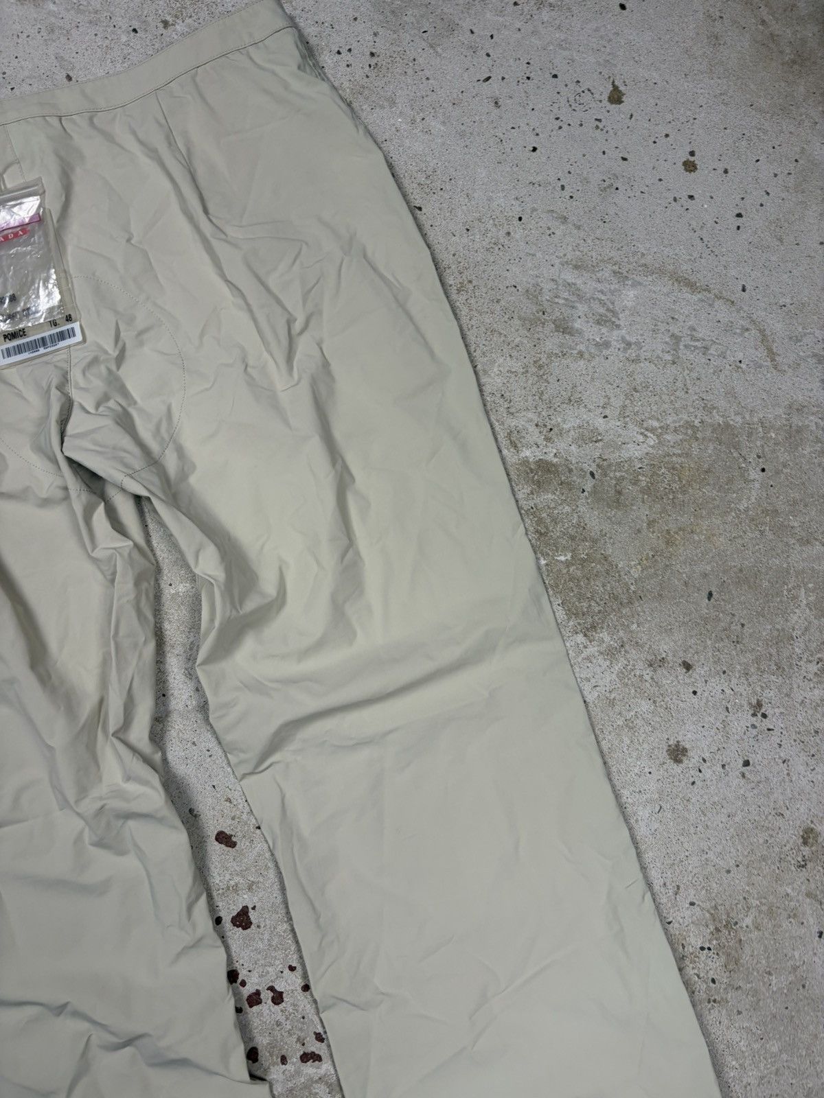 Prada DSWT 2000s Prada Sport Beige Baggy Red Tab Pants Linea Rossa Size 33" - 18 Thumbnail