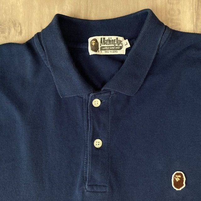 Bape BAPE HEAD LOGO polo shirt NAVY × RED a bathing ape NIGO Size US L / EU 52-54 / 3 - 3 Thumbnail