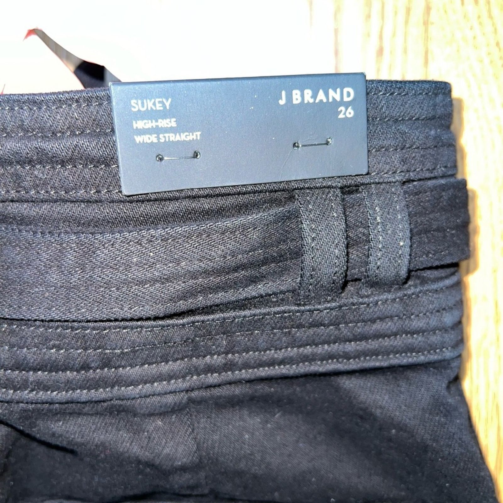 J Brand New J Brand Sukey Wide Leg Tie Waist Black Denim Jeans! Size 26" / US 2 / IT 38 - 6 Thumbnail