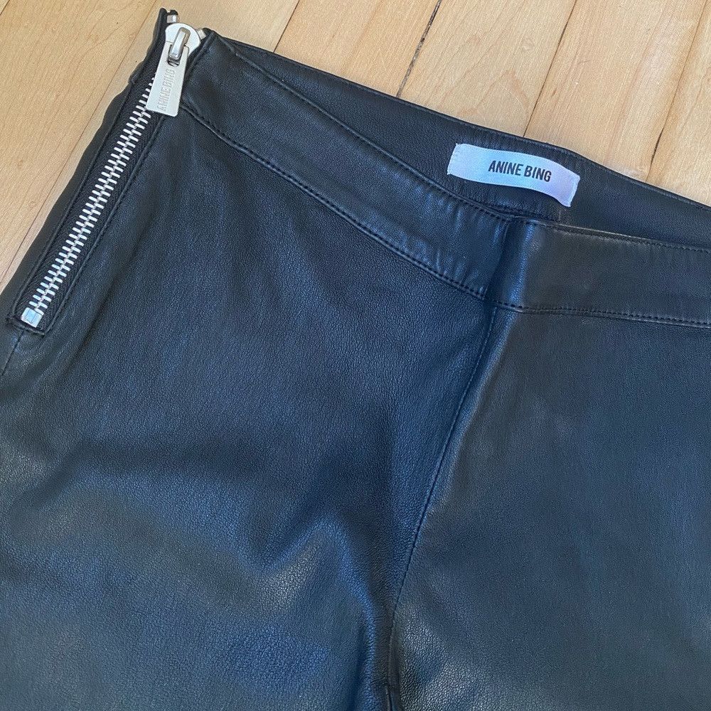 Anine Bing Anine Bing lamb leather leggings knee slit side zipper blac Size 26" / US 2 / IT 38 - 5 Thumbnail