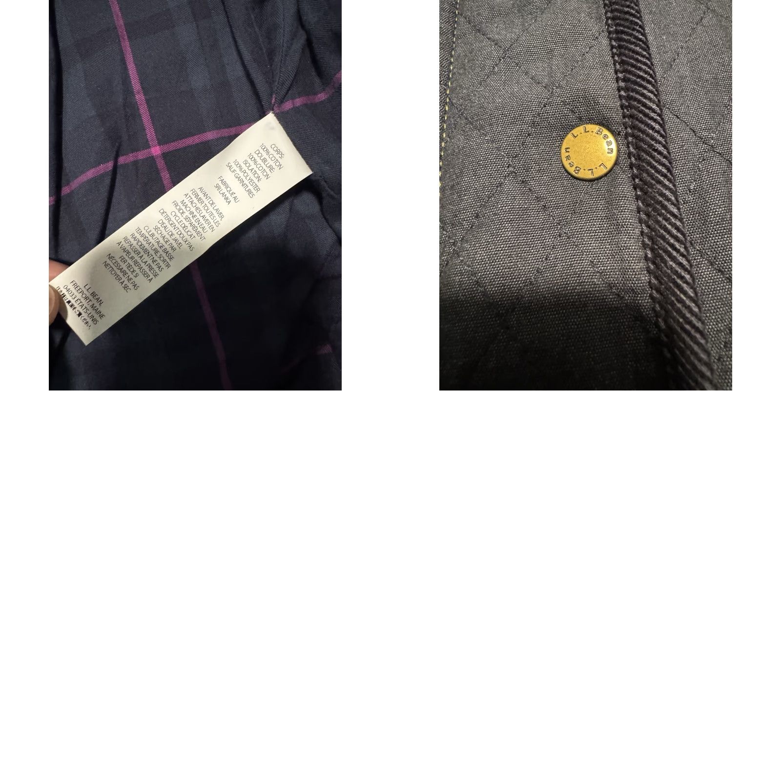 Vintage L.L.Bean Women's Navy Quilted Cotton Pocket Snap Button Zip Barn Jacket Coat Med Size M / US 6-8 / IT 42-44 - 11 Thumbnail