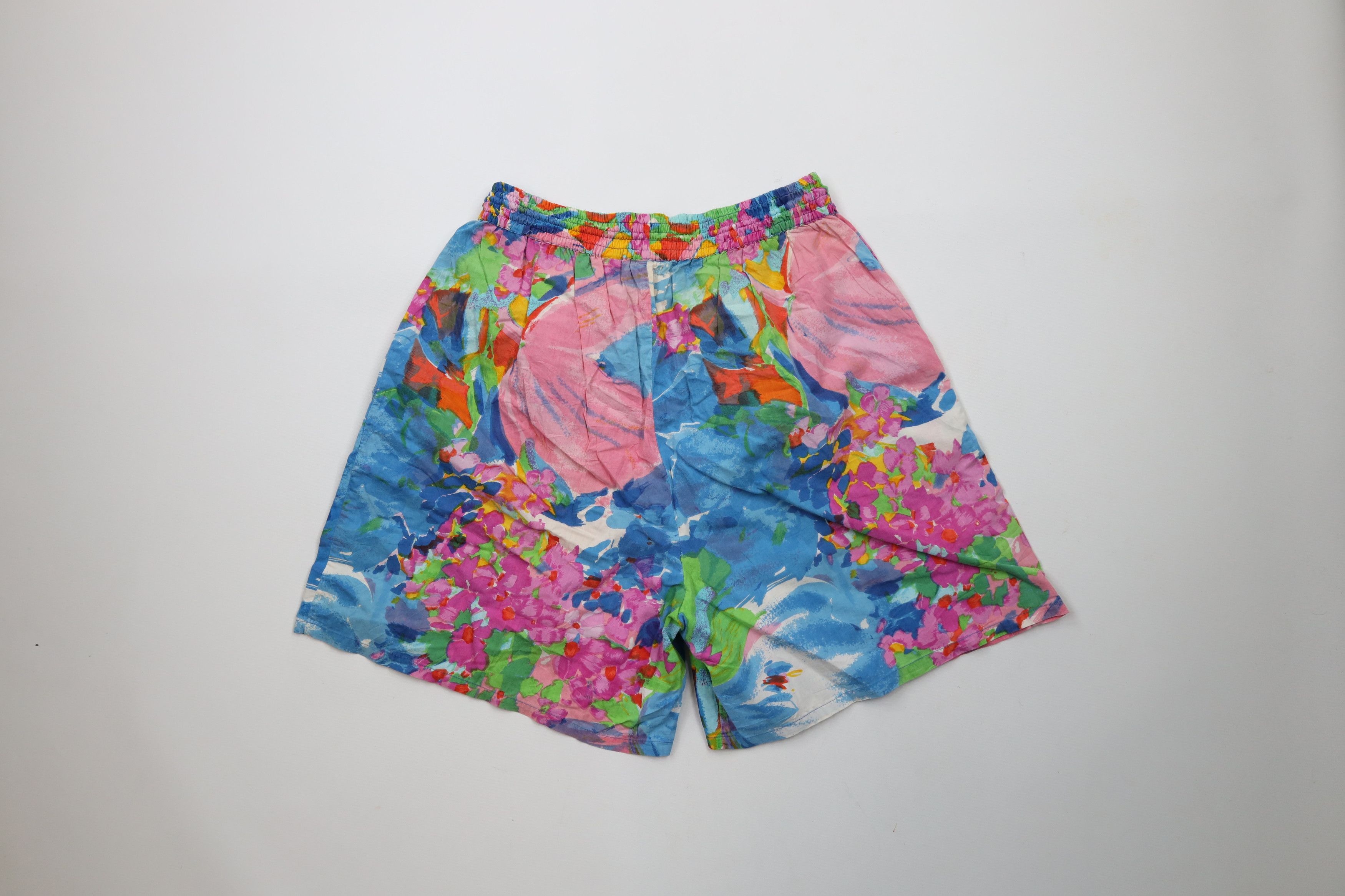 Vintage Vintage 90s Streetwear Abstract Flower Rainbow Shorts Cotton Size 36" / US 14 / IT 50 - 8 Thumbnail