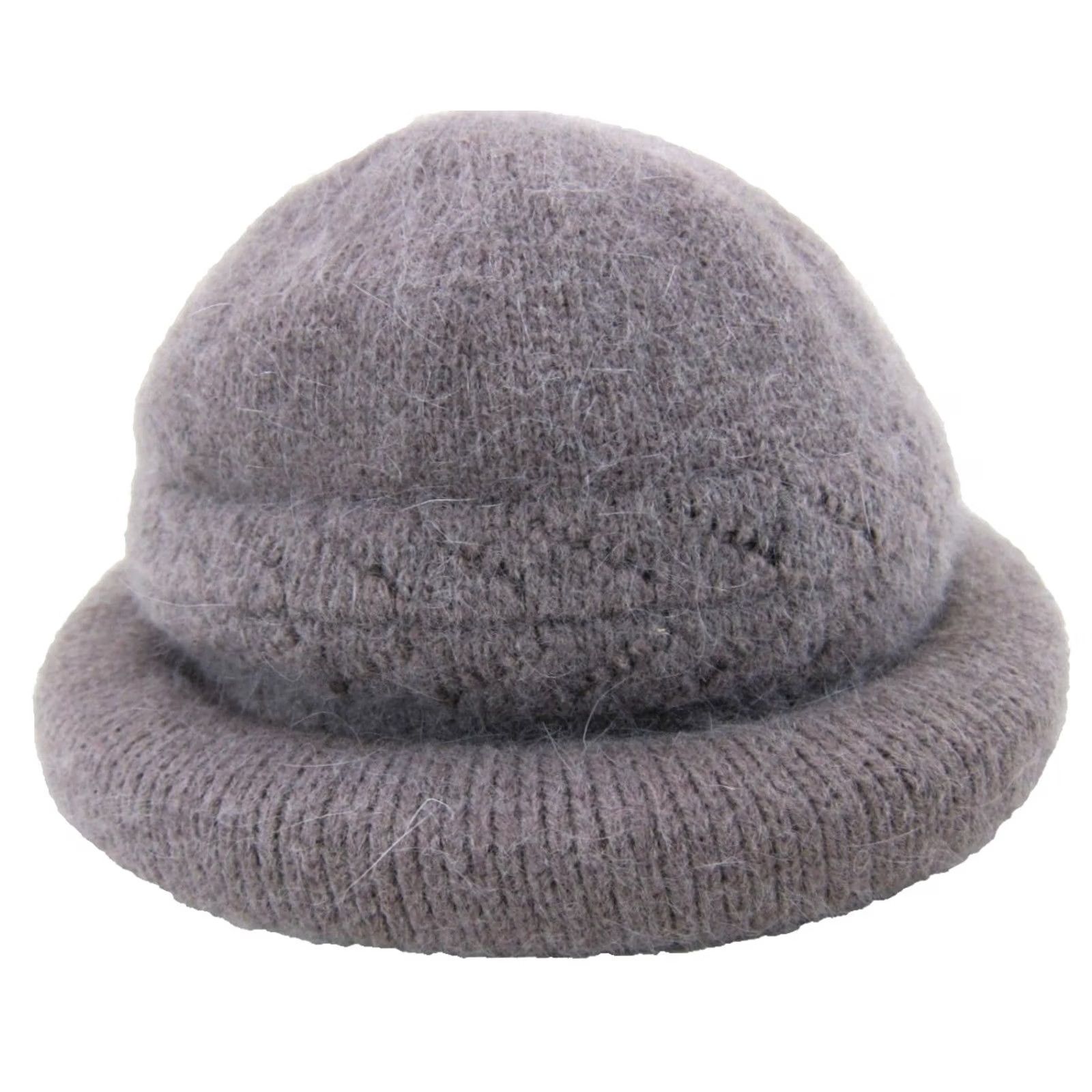 Vintage VINTAGE Rabbit Fur Knit Greyish Purple Soft Cozy Grouser Bucket Hat Woman S-M Size ONE SIZE - 3 Thumbnail