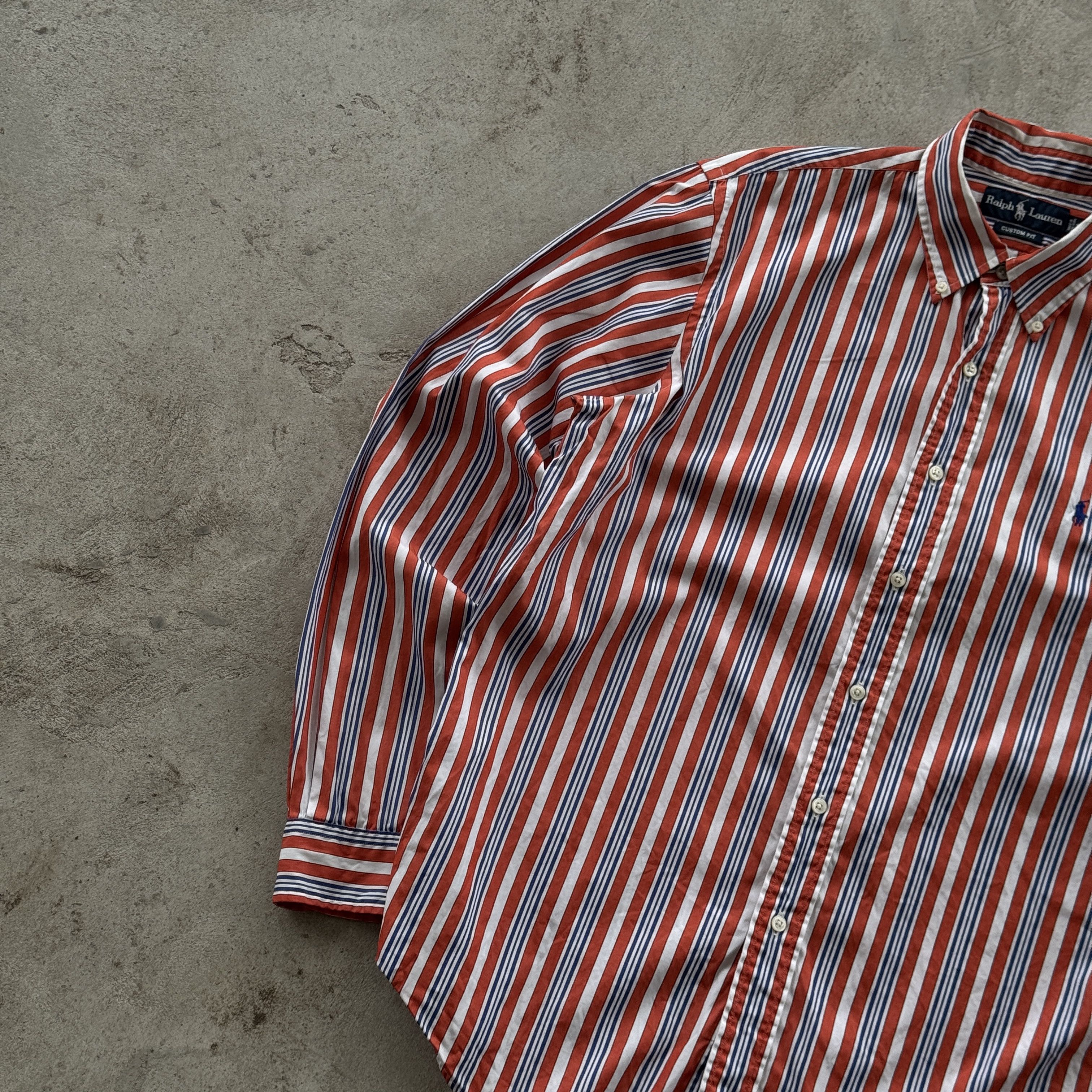 Polo Ralph Lauren Vintage Polo Ralph Lauren Striped Custom Fit Shirt Size US L / EU 52-54 / 3 - 3 Thumbnail