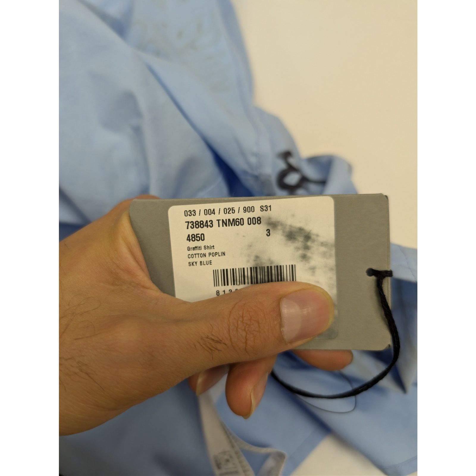 Balenciaga o1rshd1 Cotton Poplin Graffiti Shirt in Sky Blue Size US L / EU 52-54 / 3 - 22 Thumbnail