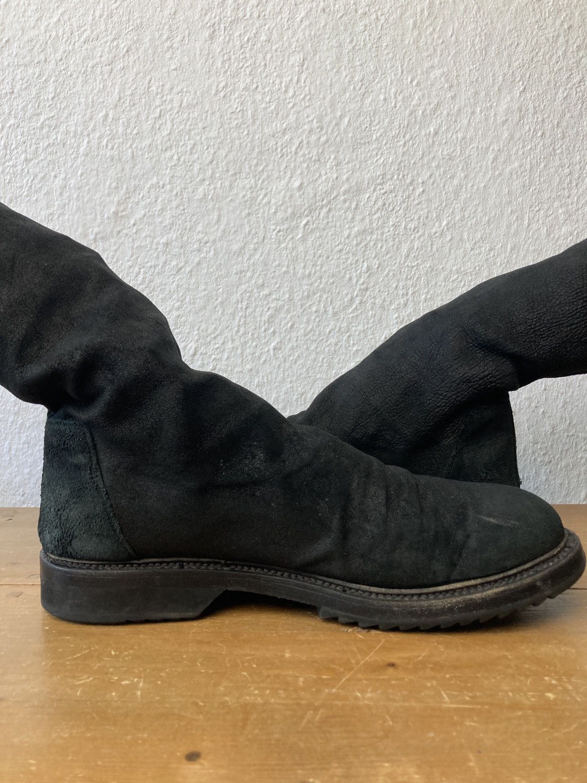Rick Owens F/W 11 LIMO Blistered Lamb Leather Sock Creeper Boots 45/12 Size US 12 / EU 45 - 17 Thumbnail