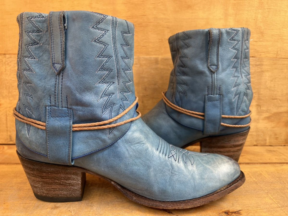 Sendra Sendra Western Biker Blue Leather Boots Size US 11 / IT 41 - 9 Thumbnail