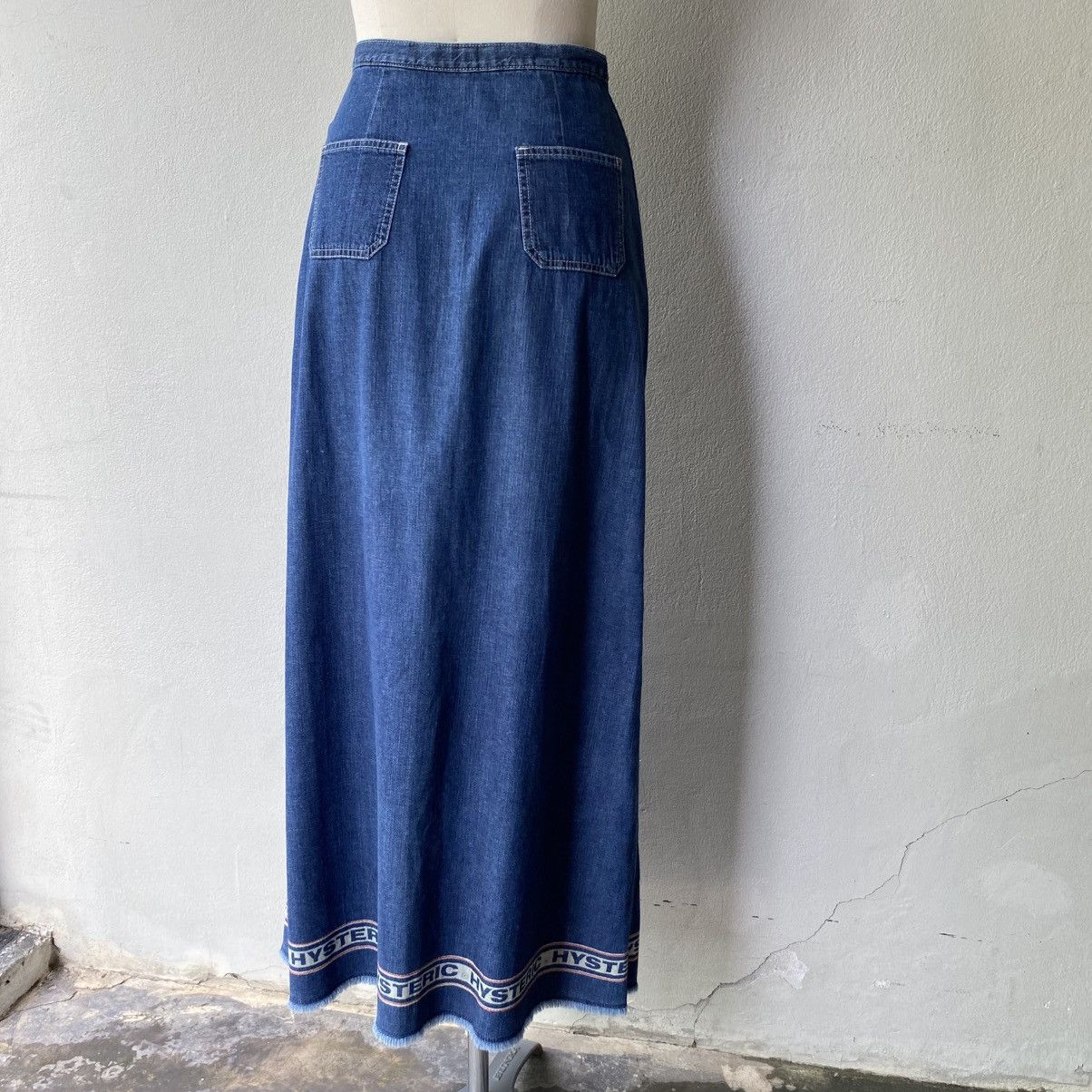 Hysteric Glamour Hysteric Glamour Soft Denim Logo Trim Maxi Skirt Size 26" / US 2 / IT 38 - 2 Thumbnail